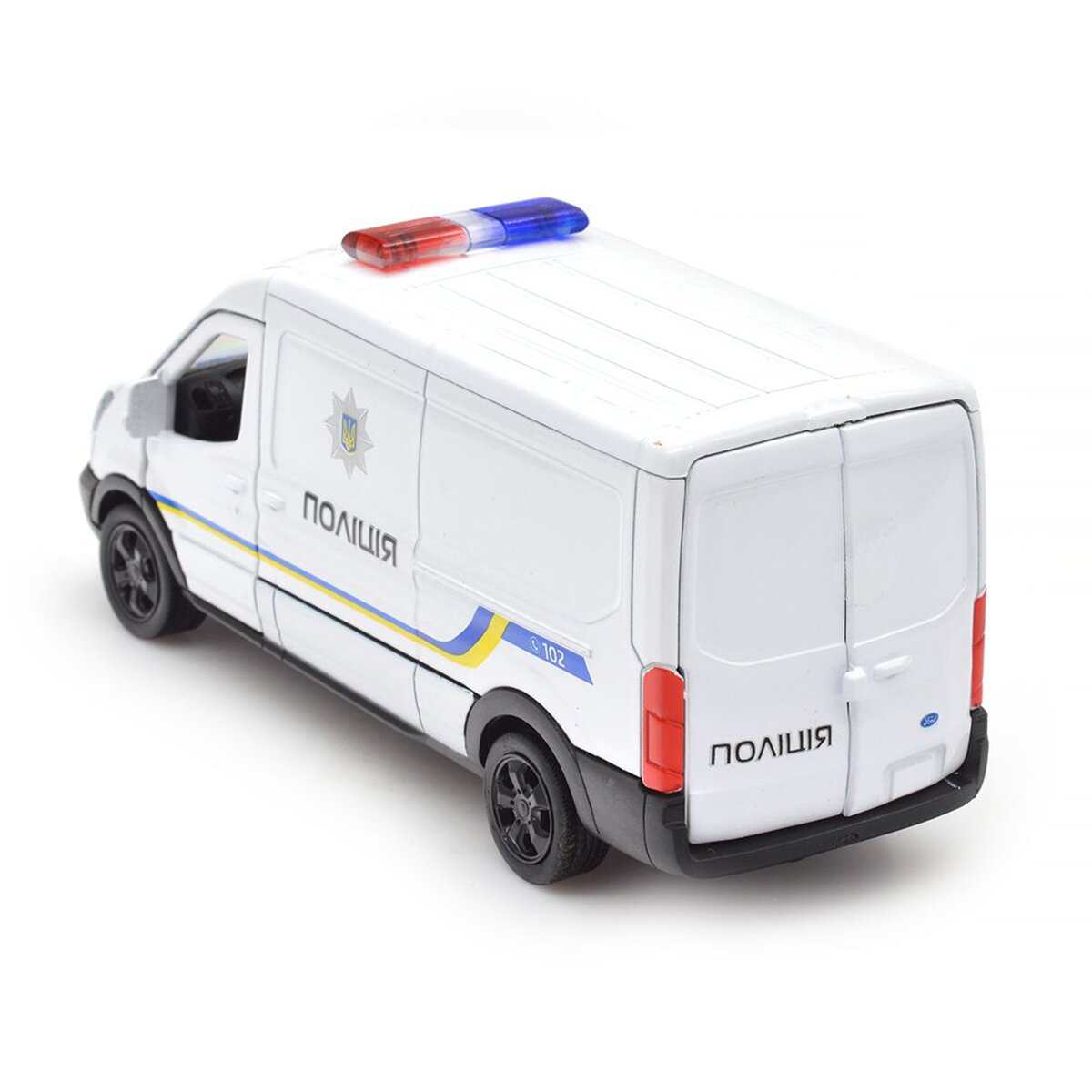 Автомодель Ford Transit Van Поліція TechnoDrive 250343U Білий (4895065079391)  Фото №2