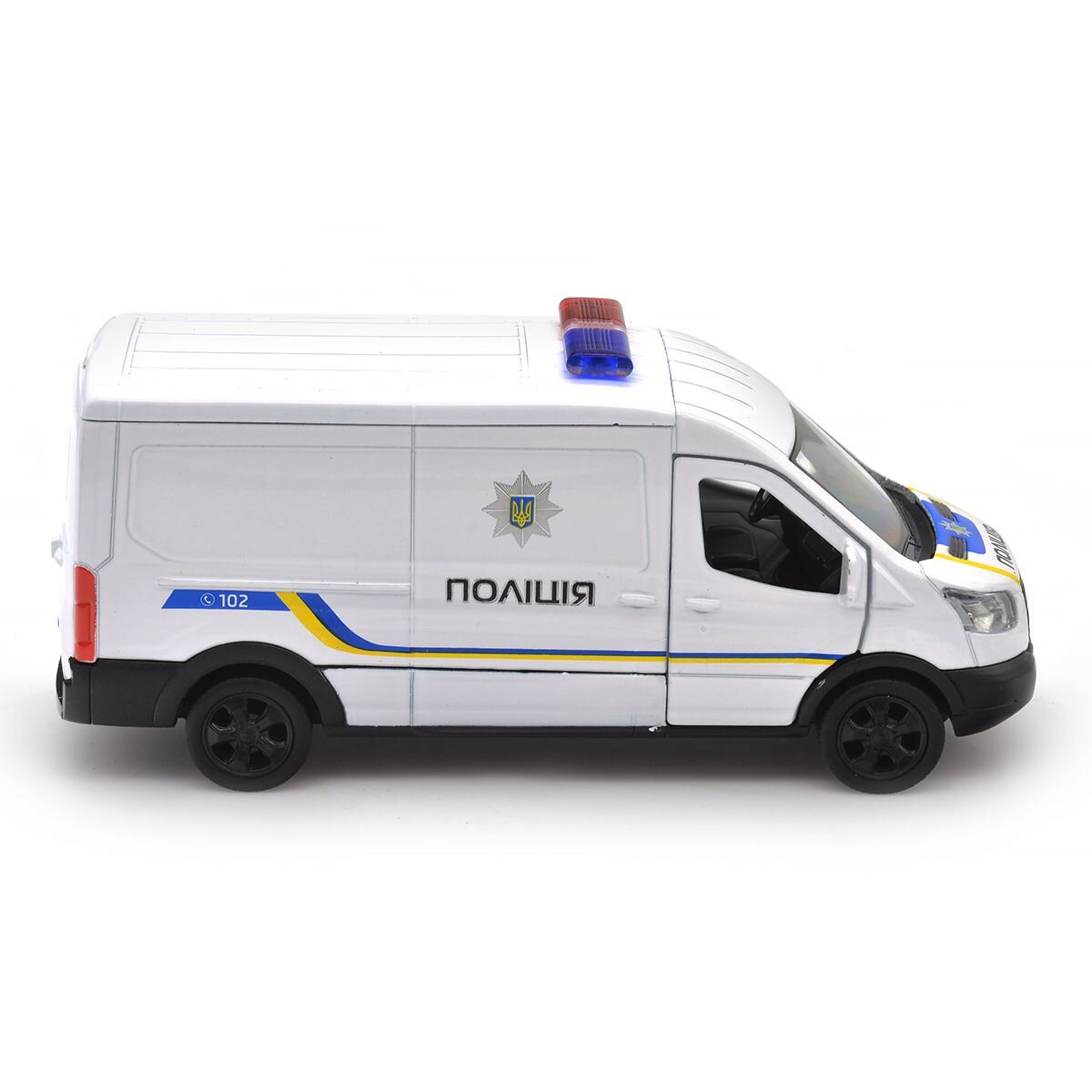 Автомодель Ford Transit Van Поліція TechnoDrive 250343U Білий (4895065079391)  Фото №4