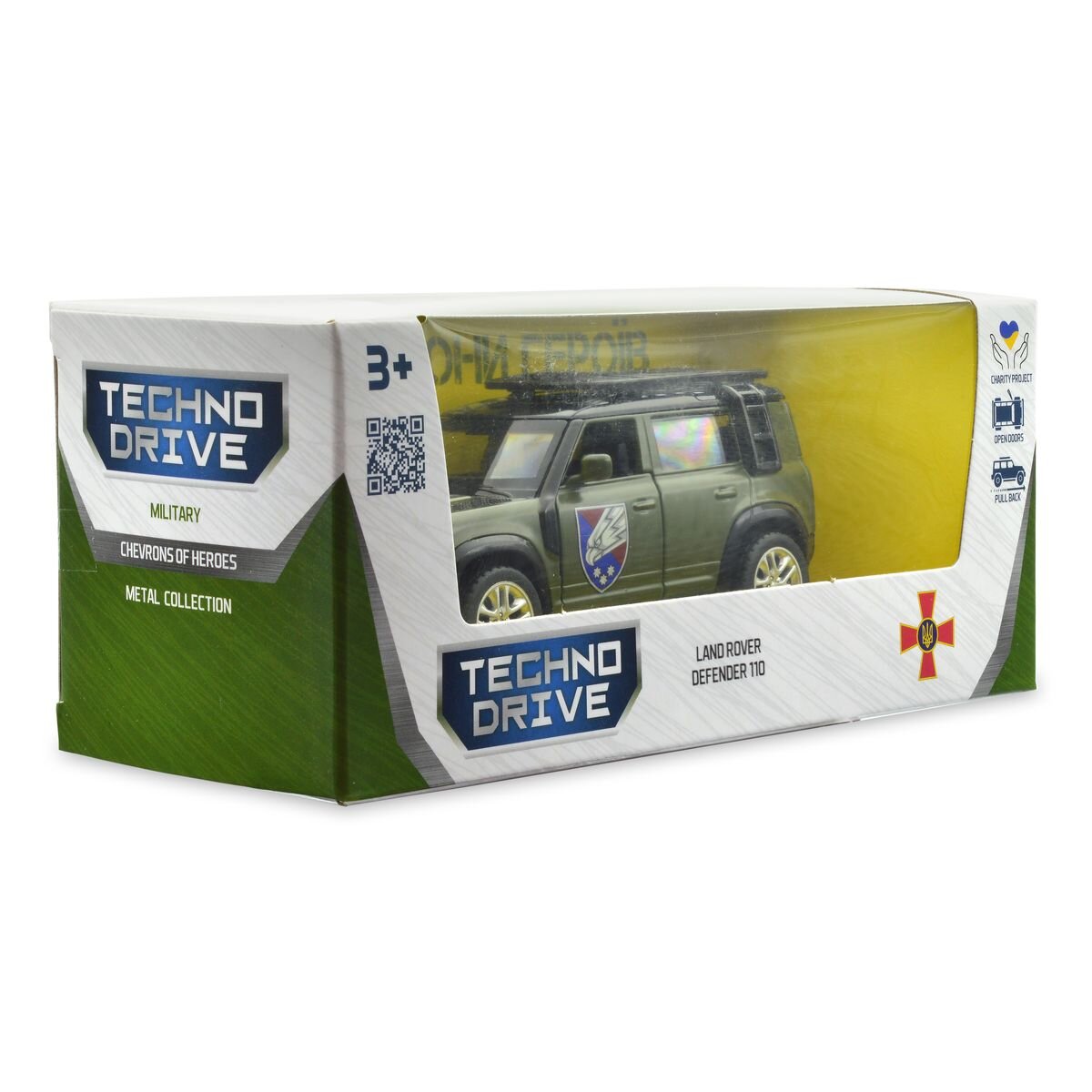 Автомодель &quot;Шевроны Героев&quot; Land Rover Defender 110 &quot;25 ОПДБр&quot; TechnoDrive 250289M Темно-зеленый (6900007377195)  Фото №12