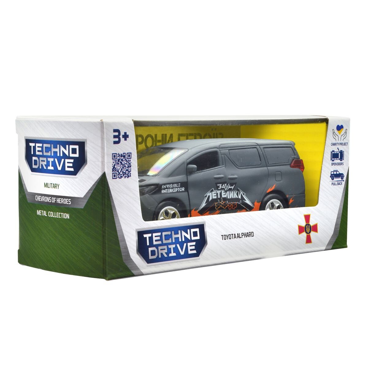 Автомодель &quot;Шеврони Героїв&quot; Toyota Alphard &quot;Загін метеликів&quot; TechnoDrive KM6011 Темно-сірий (6974465201842)  Фото №5