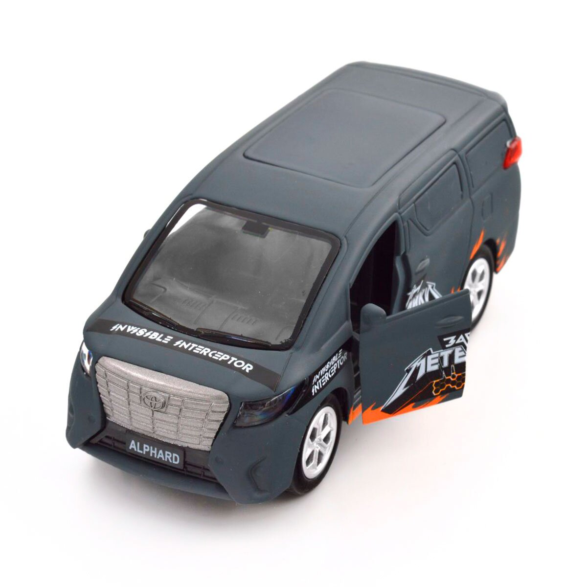 Автомодель &quot;Шеврони Героїв&quot; Toyota Alphard &quot;Загін метеликів&quot; TechnoDrive KM6011 Темно-сірий (6974465201842)  Фото №14