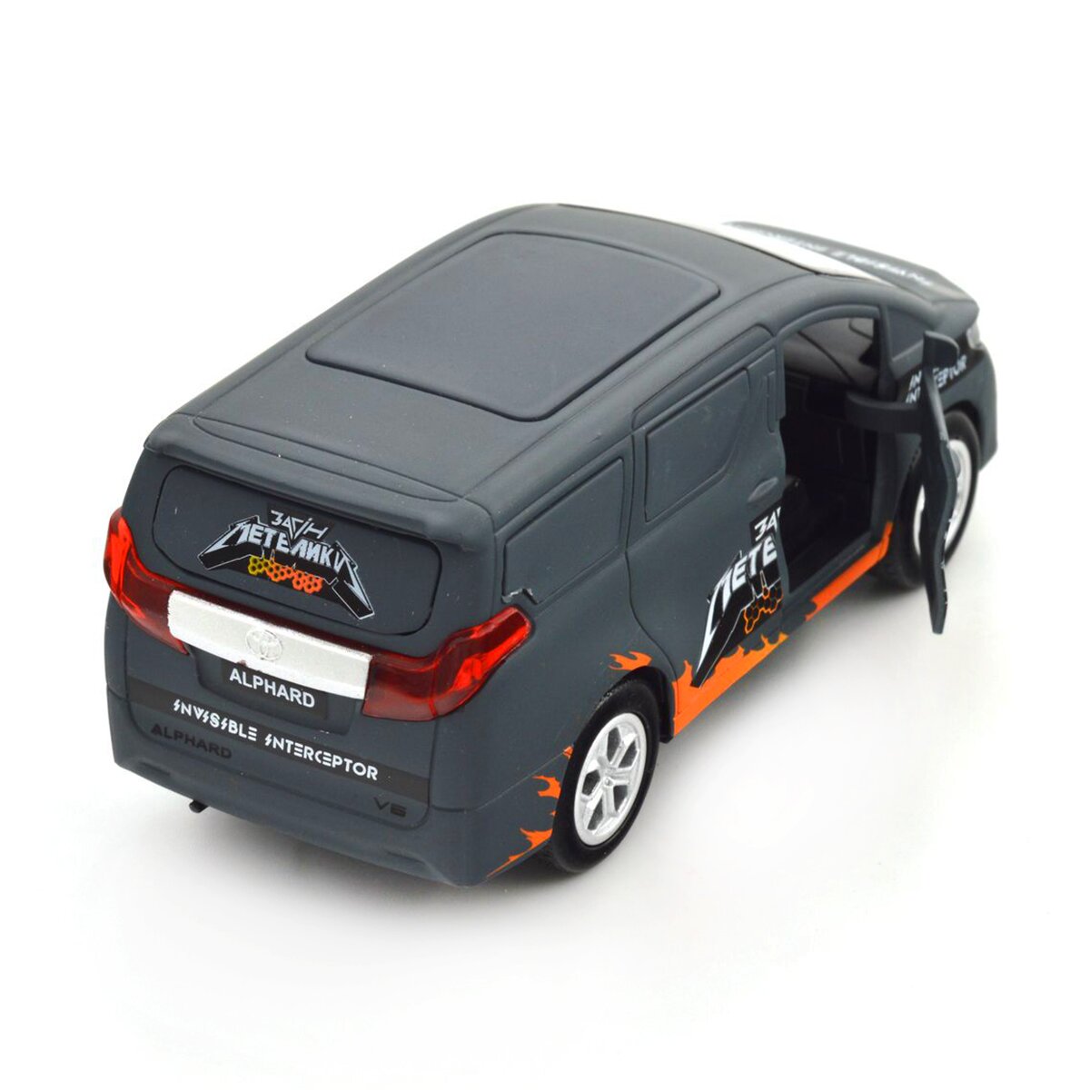 Автомодель &quot;Шеврони Героїв&quot; Toyota Alphard &quot;Загін метеликів&quot; TechnoDrive KM6011 Темно-сірий (6974465201842)  Фото №1