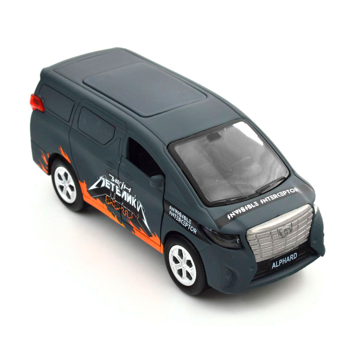 Автомодель &quot;Шеврони Героїв&quot; Toyota Alphard &quot;Загін метеликів&quot; TechnoDrive KM6011 Темно-сірий (6974465201842)  Фото №12