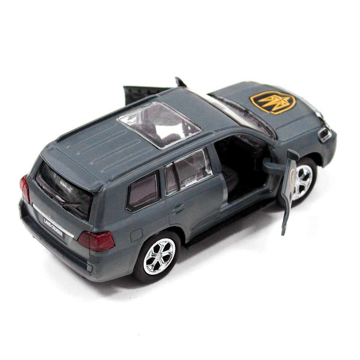 Автомодель &quot;Шевроны Героев&quot; Toyota Land Сruiser &quot;Рубеж&quot; TechnoDrive KM6010 Темно-серый (6974465201835)  Фото №1