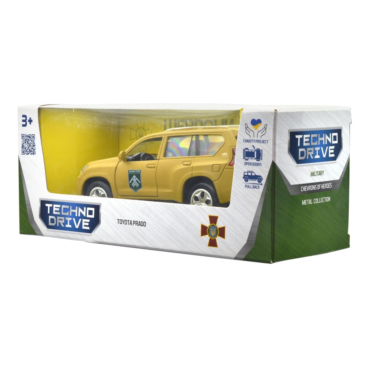 Автомодель &quot;Шевроны Героев&quot; Toyota Prado &quot;Хартия&quot; TechnoDrive KM6188 Хаки (6974465201880)  Фото №3