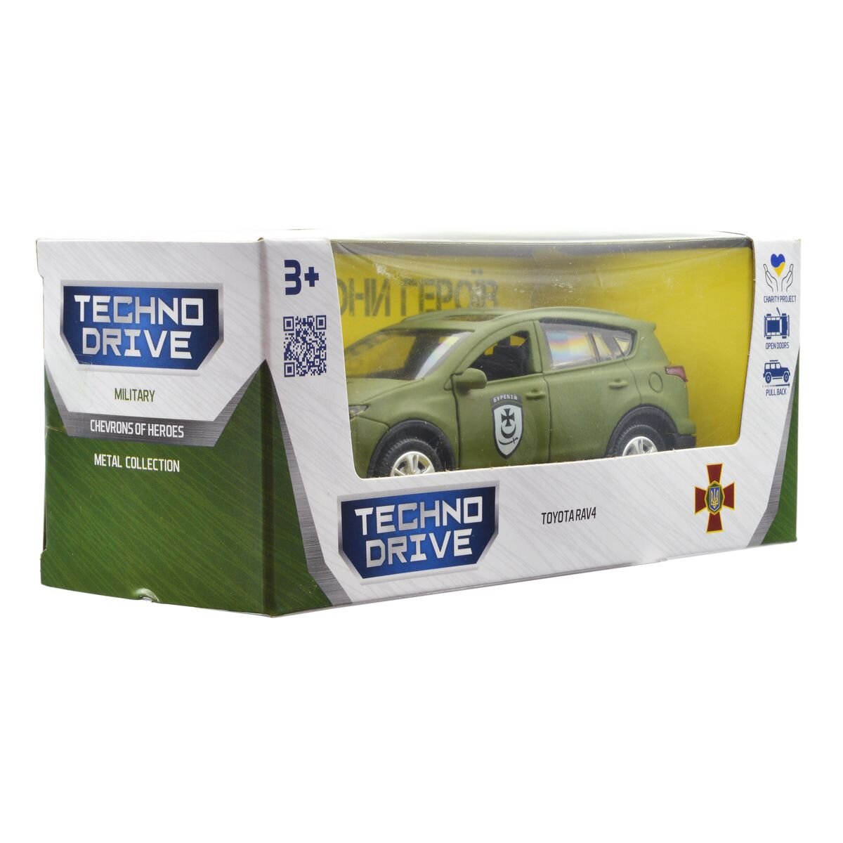Автомодель &quot;Шевроны Героев&quot; Toyota RAV4 &quot;Ураган&quot; TechnoDrive KM6198 Темно-зеленый (6974465201873)  Фото №5