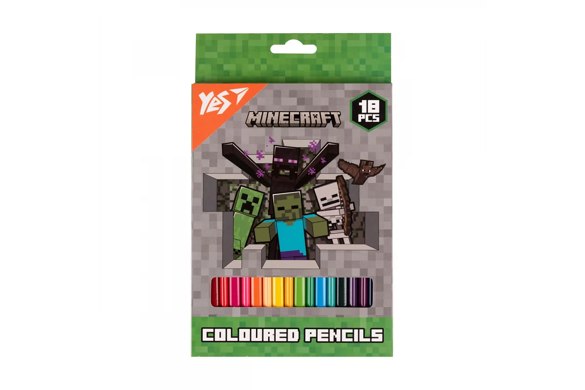 Купити Олівці кольорові "Minecraft. Heroes" YES 290732 18 кольорів Різнокольоровий Артикул: 5056574430663 Фото повноекранне №1