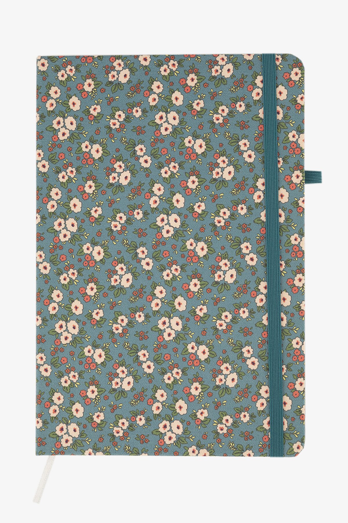 Блокнот на резинке Small flowers 762497ML 80 л. Бирюзовый  Фото №0