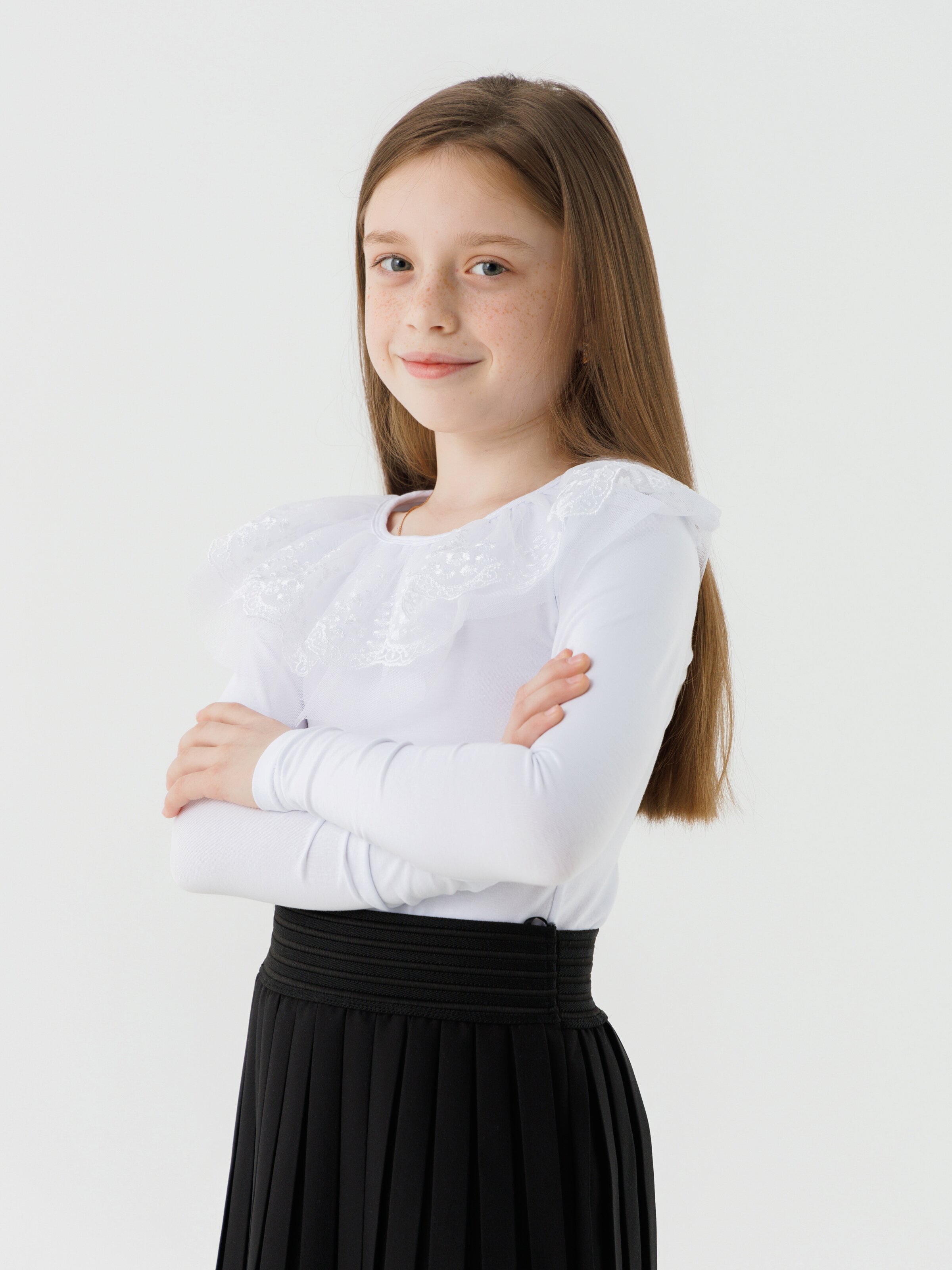 Блуза для девочки Perix 5013 140 см Белый (2000990479839D)(SC)  Фото №1