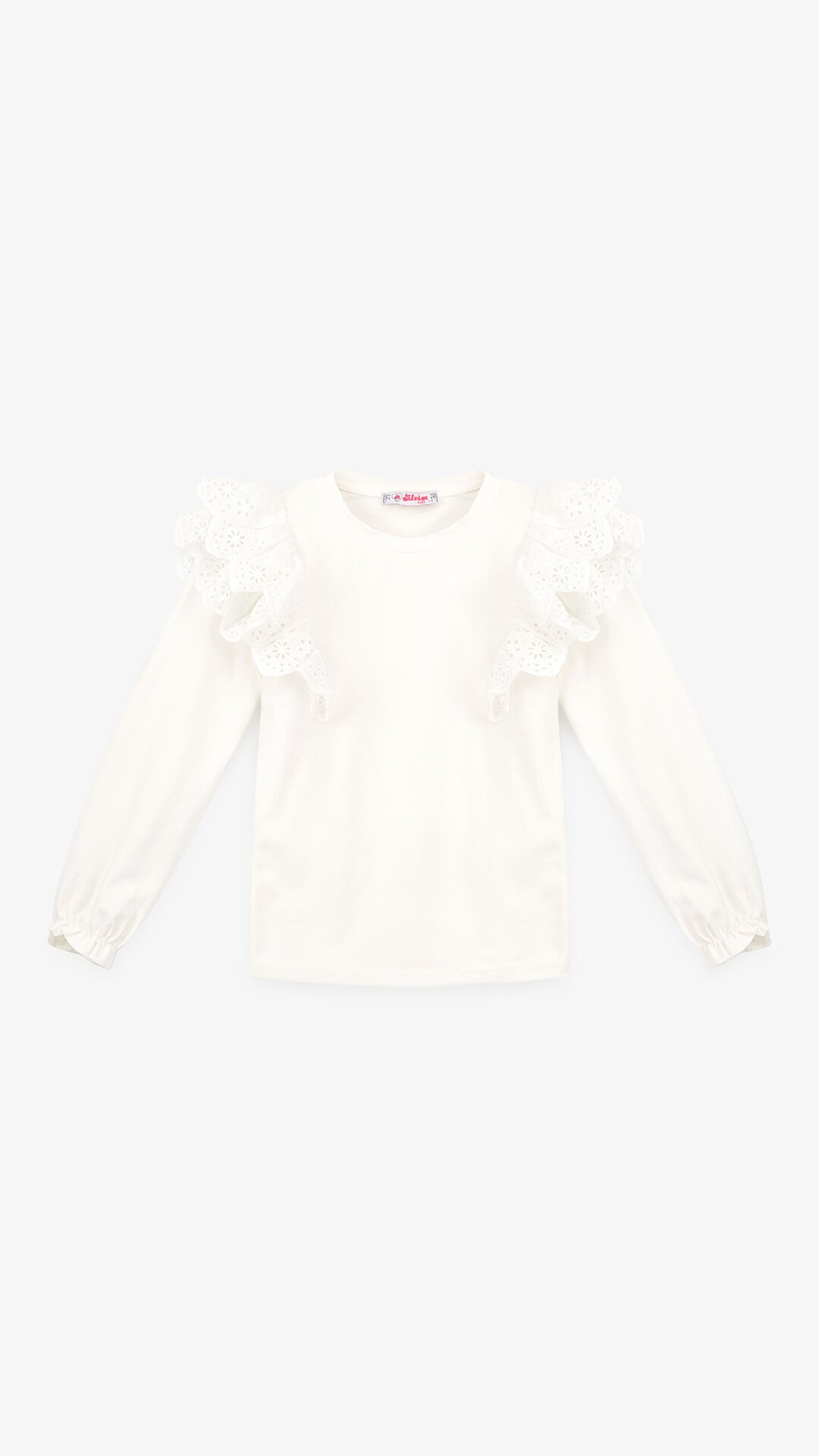 Купити Блуза трикотажна для дівчинки Aura Style 860 122 см Молочний Артикул: 2000999197642 Фото повноекранне №6