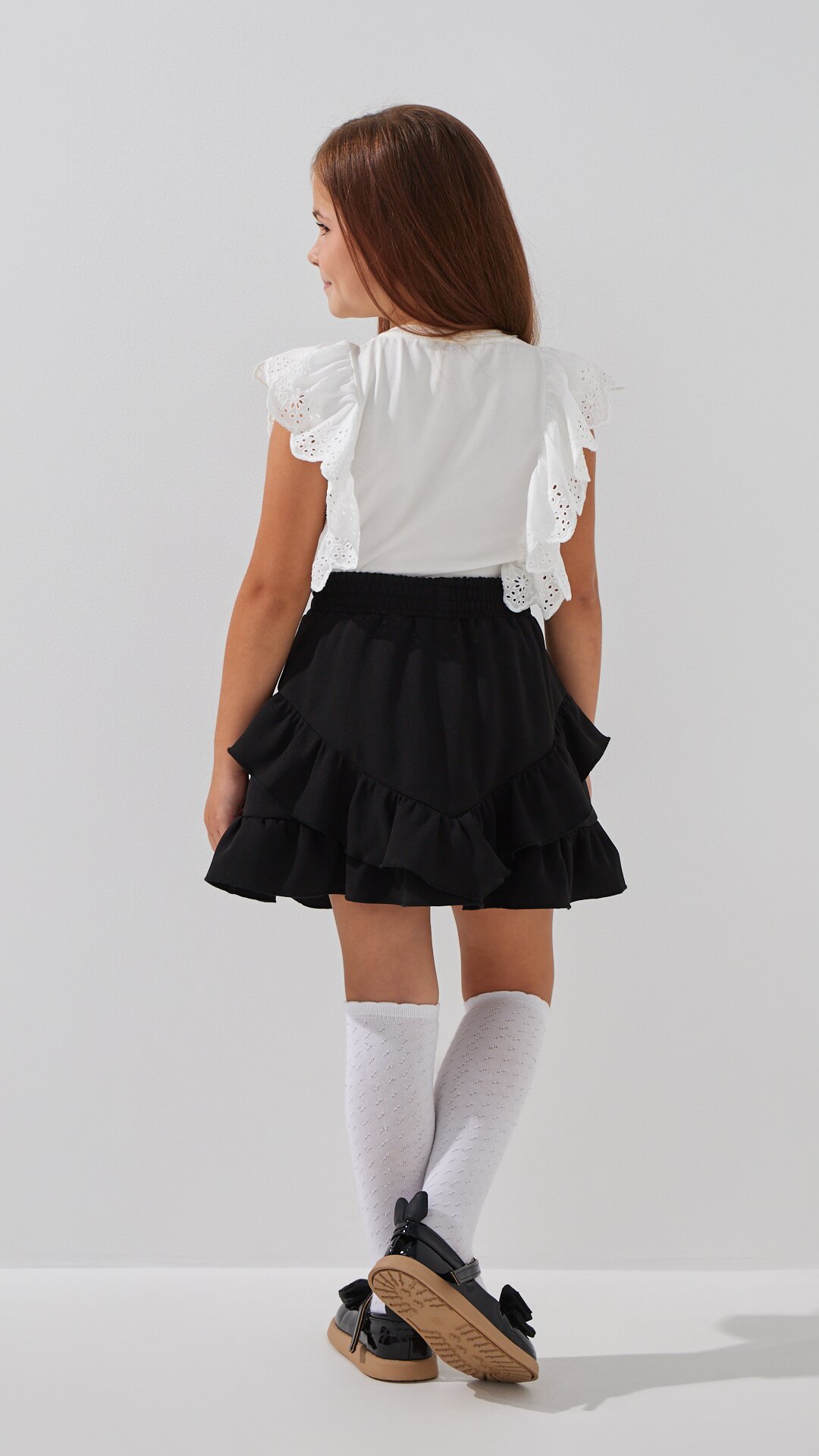 Блуза трикотажна для дівчинки Aura Style 861 122 см Молочний  Фото №3