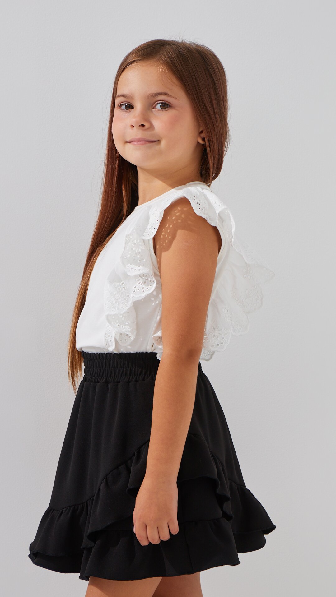 Блуза трикотажна для дівчинки Aura Style 861 122 см Молочний  Фото №2