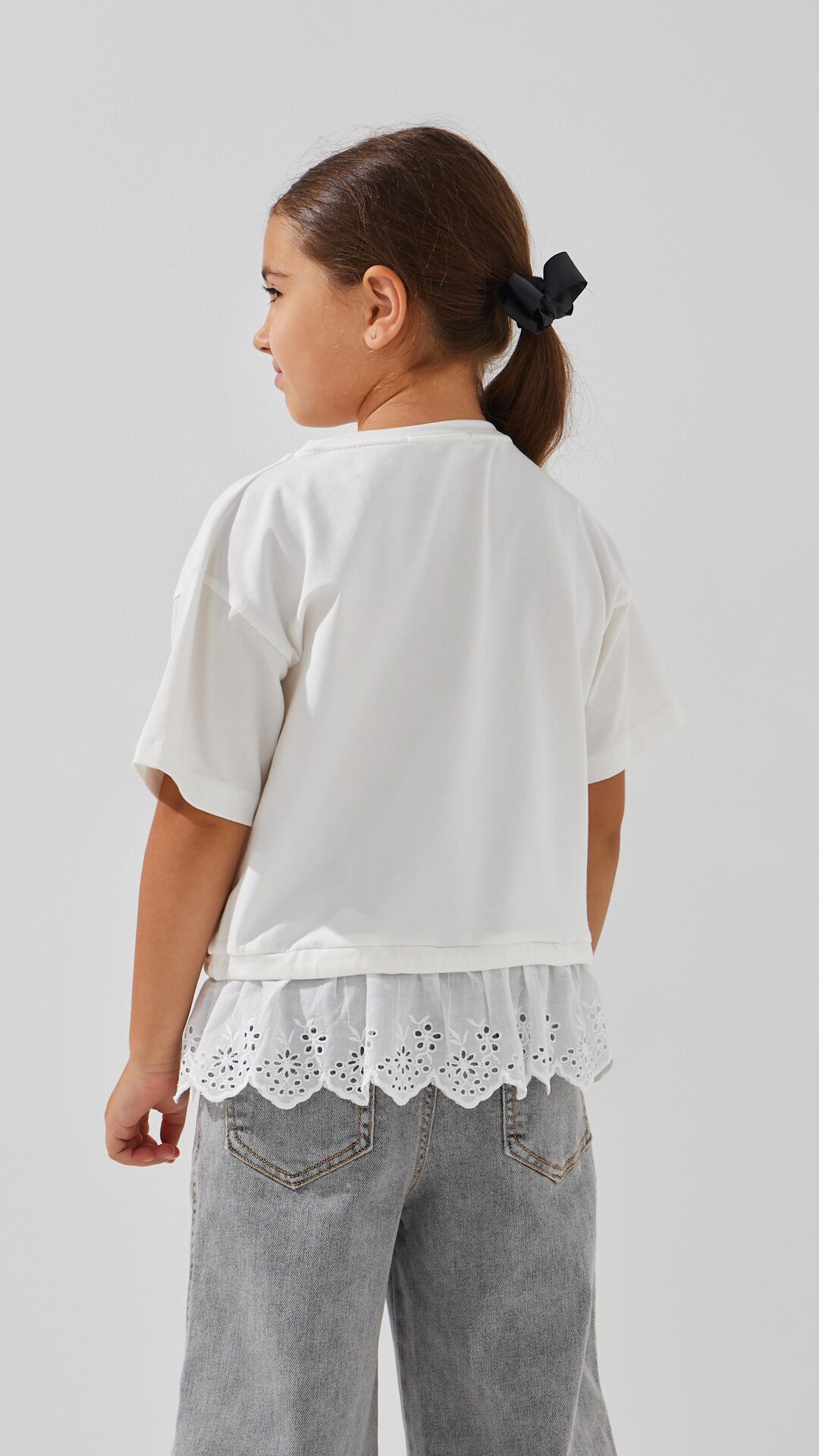 Купити Блуза трикотажна для дівчинки Aura Style 862 116 см Молочний Артикул: 2000999197994 Фото повноекранне №4