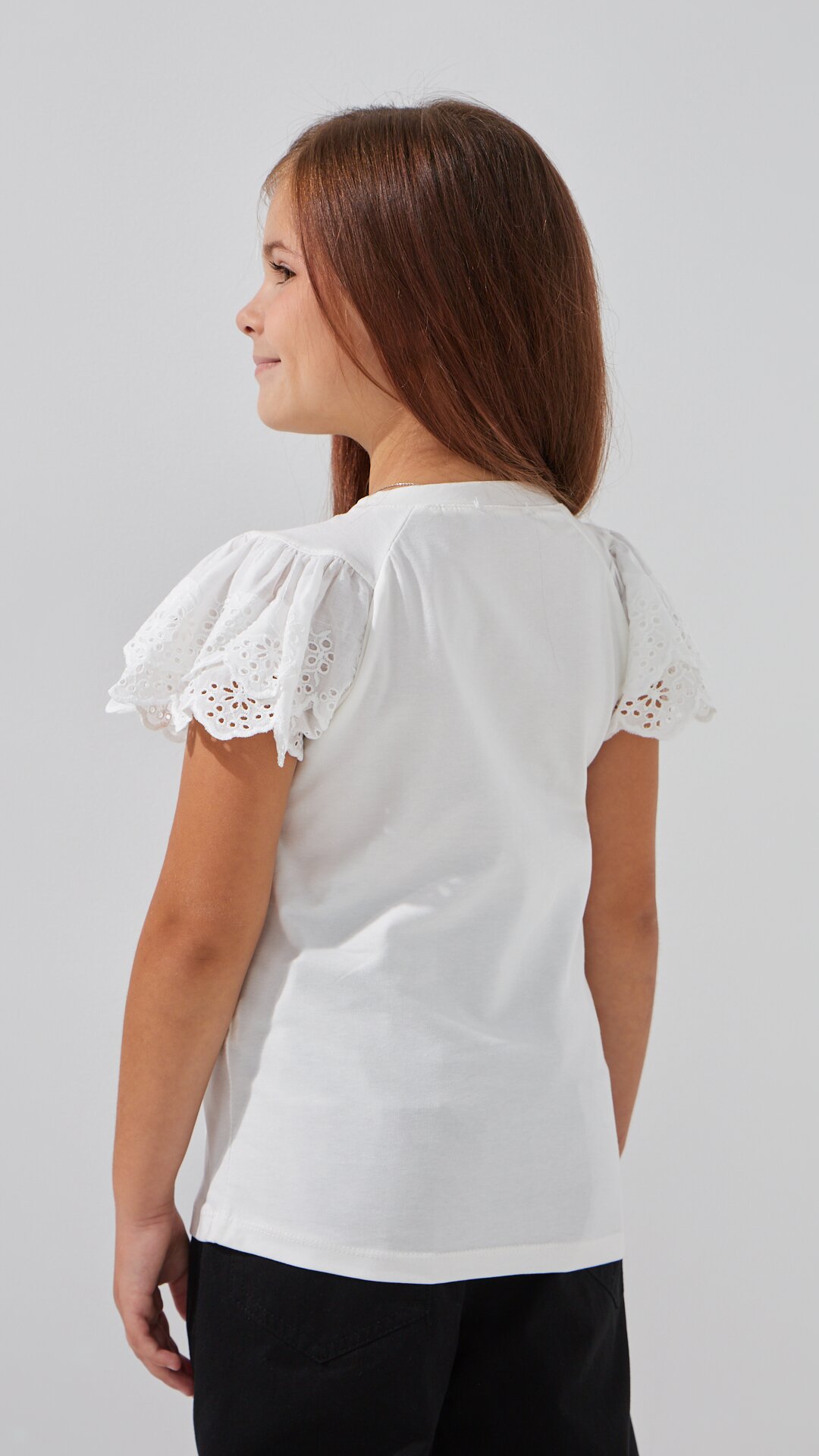 Купити Блуза трикотажна для дівчинки Aura Style 863 116 см Молочний Артикул: 2000999197840 Фото повноекранне №5
