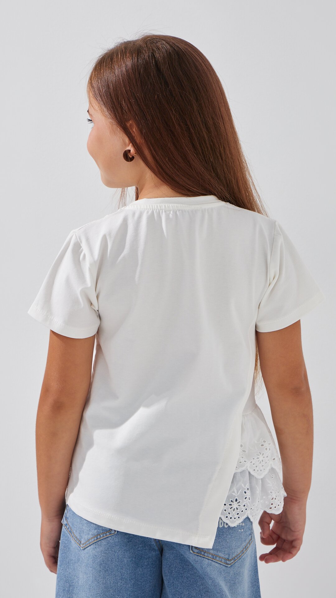 Блуза трикотажная для девочки Aura Style 864 116 см Молочный  Фото №3