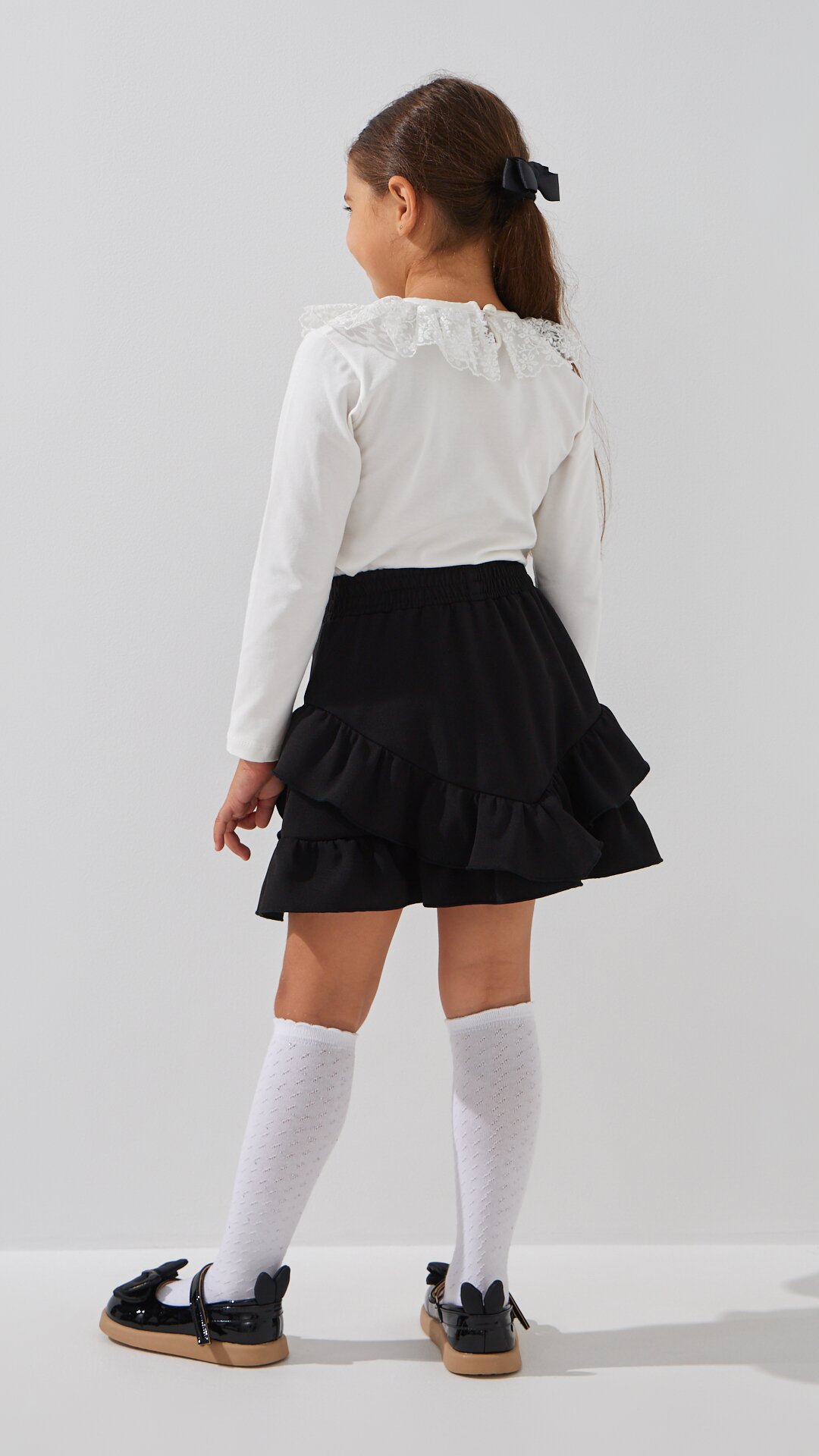 Купити Блуза трикотажна для дівчинки Aura Style 866 128 см Молочний Артикул: 2000999197604 Фото повноекранне №4