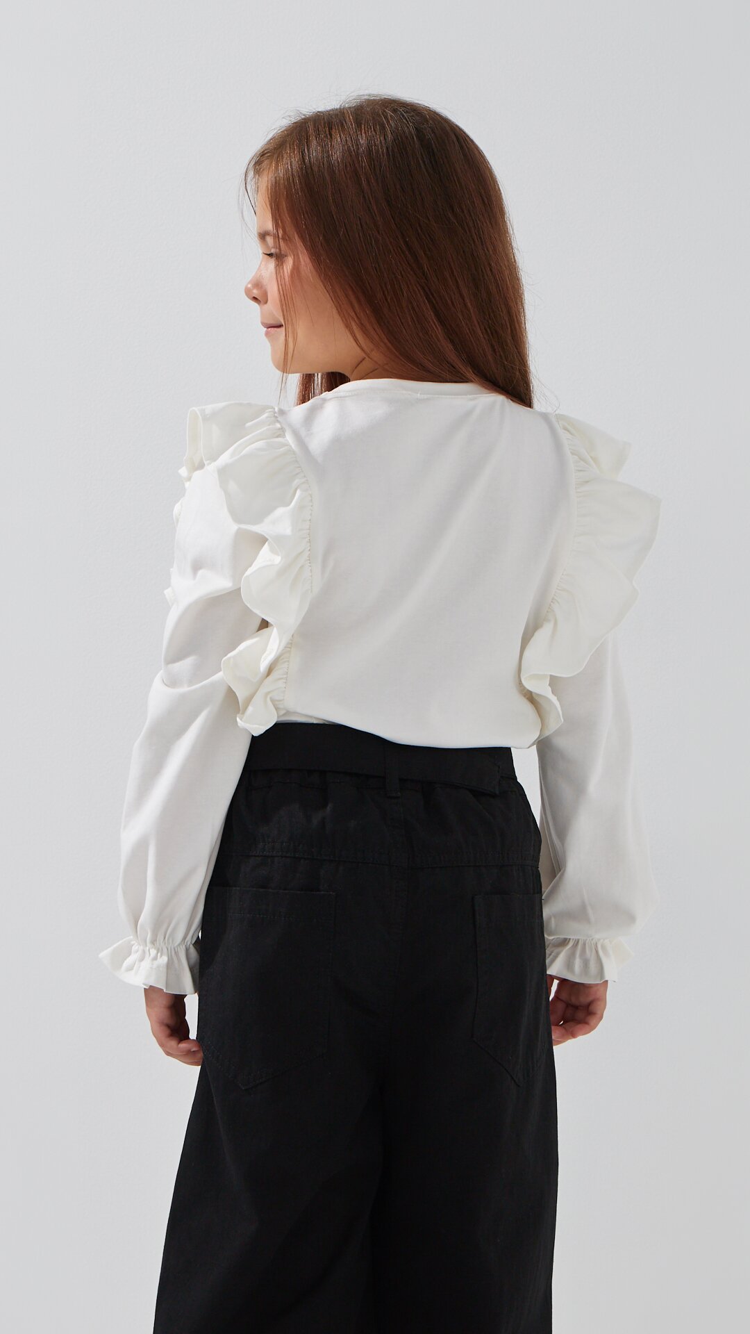Блуза трикотажна для дівчинки Aura Style 868 116 см Молочний  Фото №4