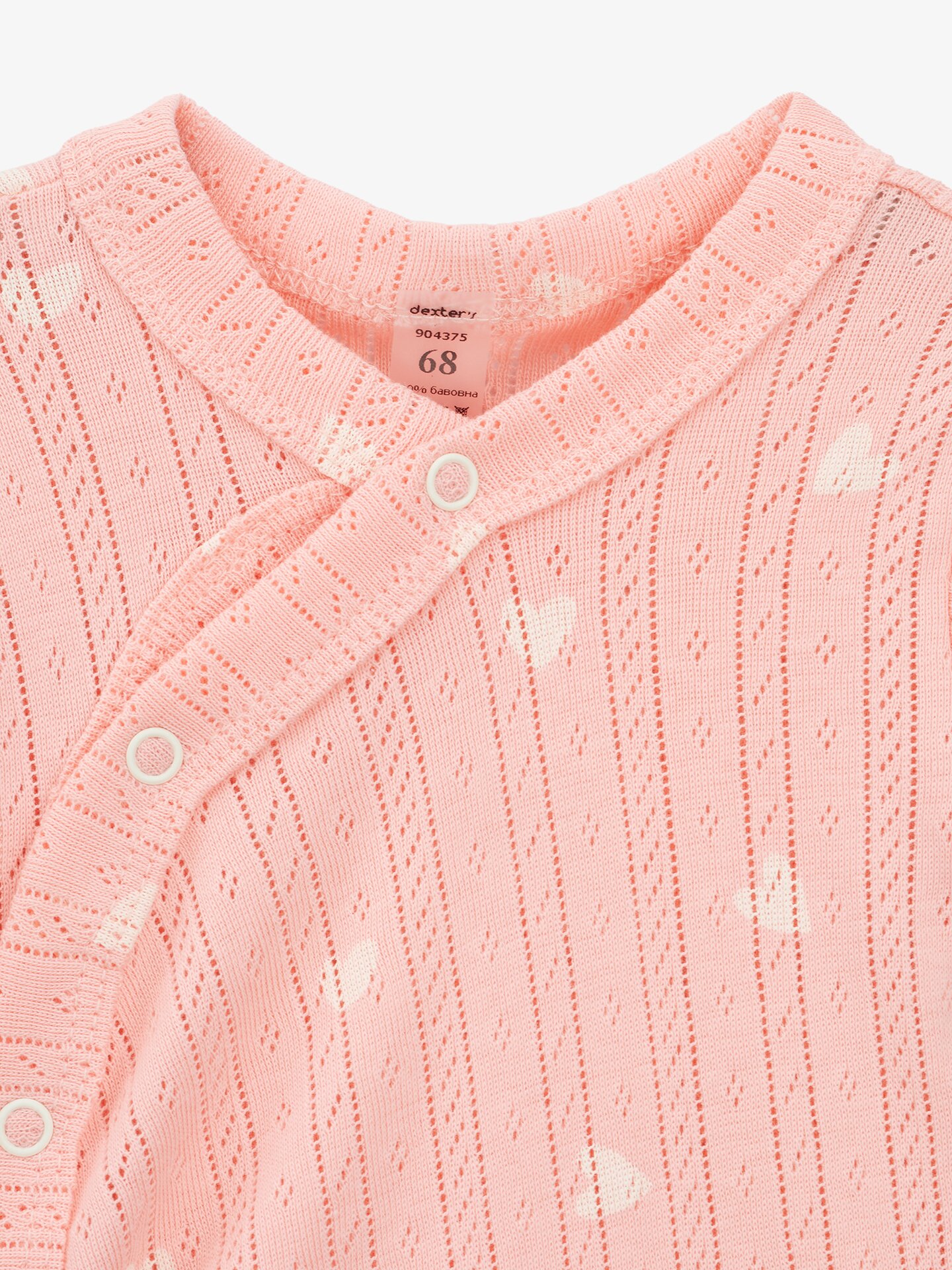 Купити Боді для малюків "Pink hearts" 904375 68 см Рожевий Артикул: 4821184412061 Фото повноекранне №2