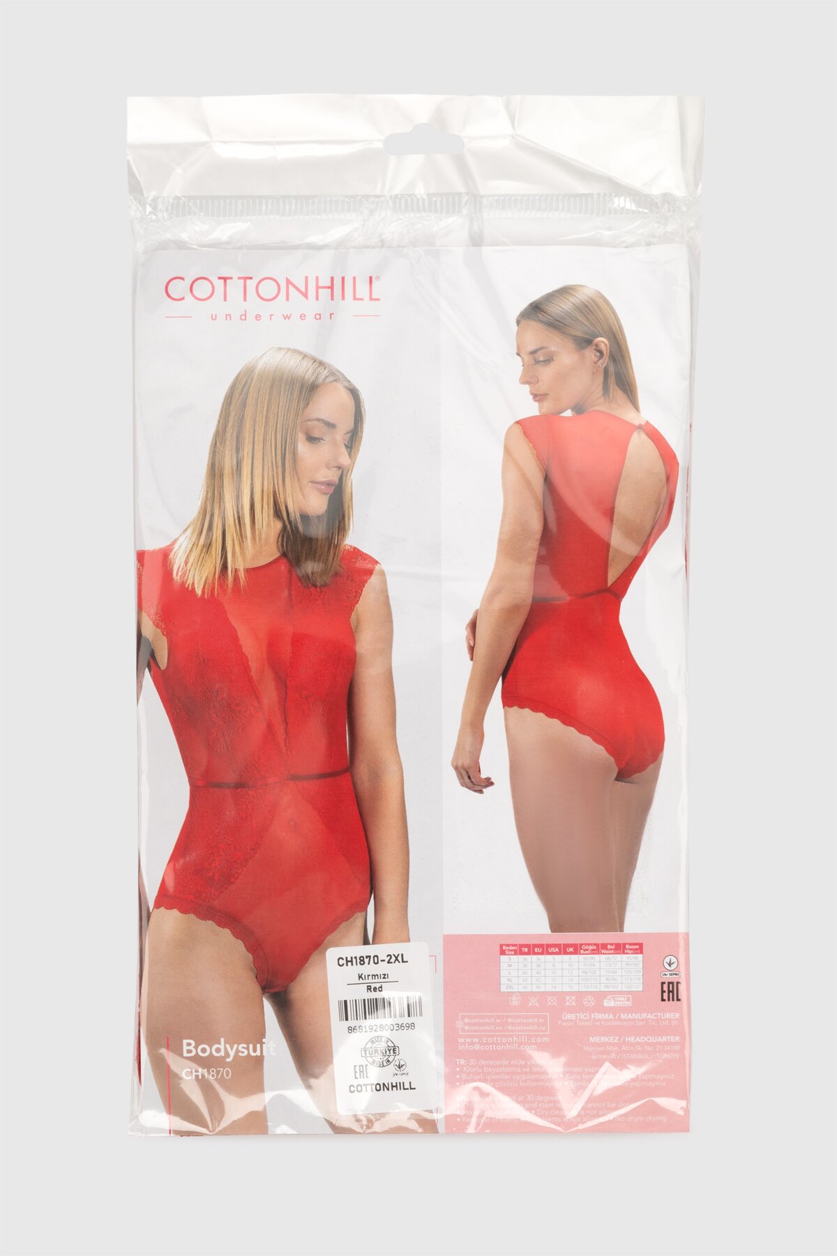 Боді мереживо COTTONHILL CH1870 XL Червоний (2000990373748А)  Фото №14