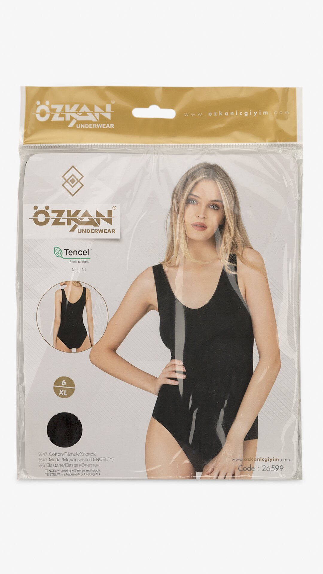 Купити Боді-майка жіноча OZKAN 26599 XL Чорний Артикул: 2000999405464 Фото повноекранне №5
