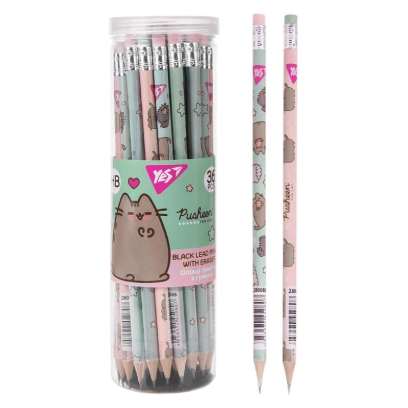 Купить Карандаш круглый с резинкой "Pusheen" YES 280686 Разноцветный Артикул: 5056574450807