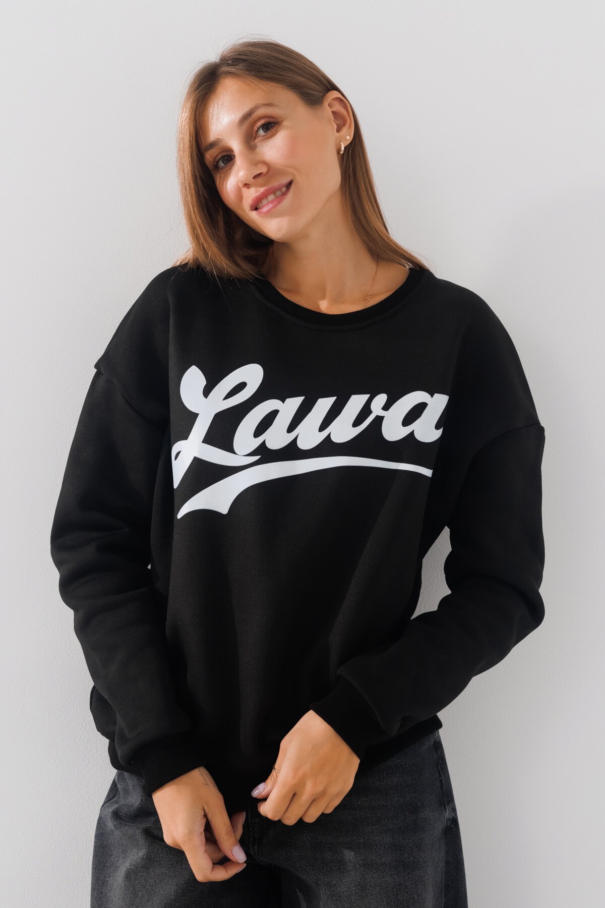 Свитшот с принтом женский LAWA P-WB02371 XS Черный  Фото №0