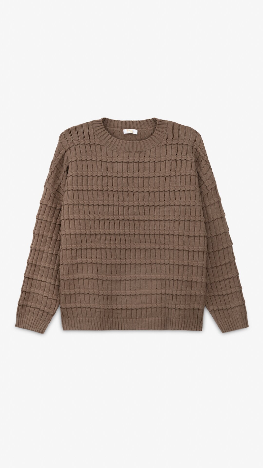 Джемпер однотонний жіночий On me 9128-1 One Size Капучино  Фото №0