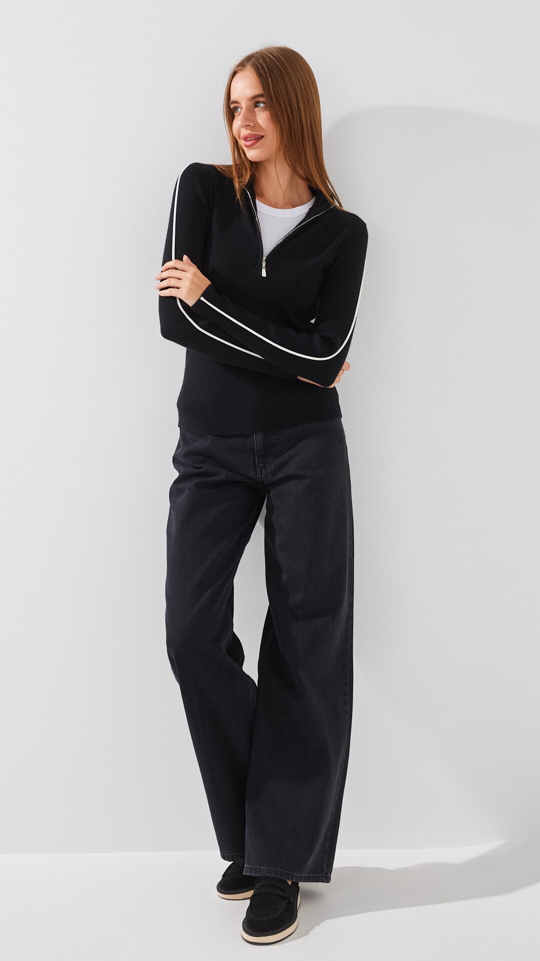 Купити Джемпер однотонний жіночий On me T2399-1 XL Чорний Артикул: 2000999153358 Фото повноекранне №2