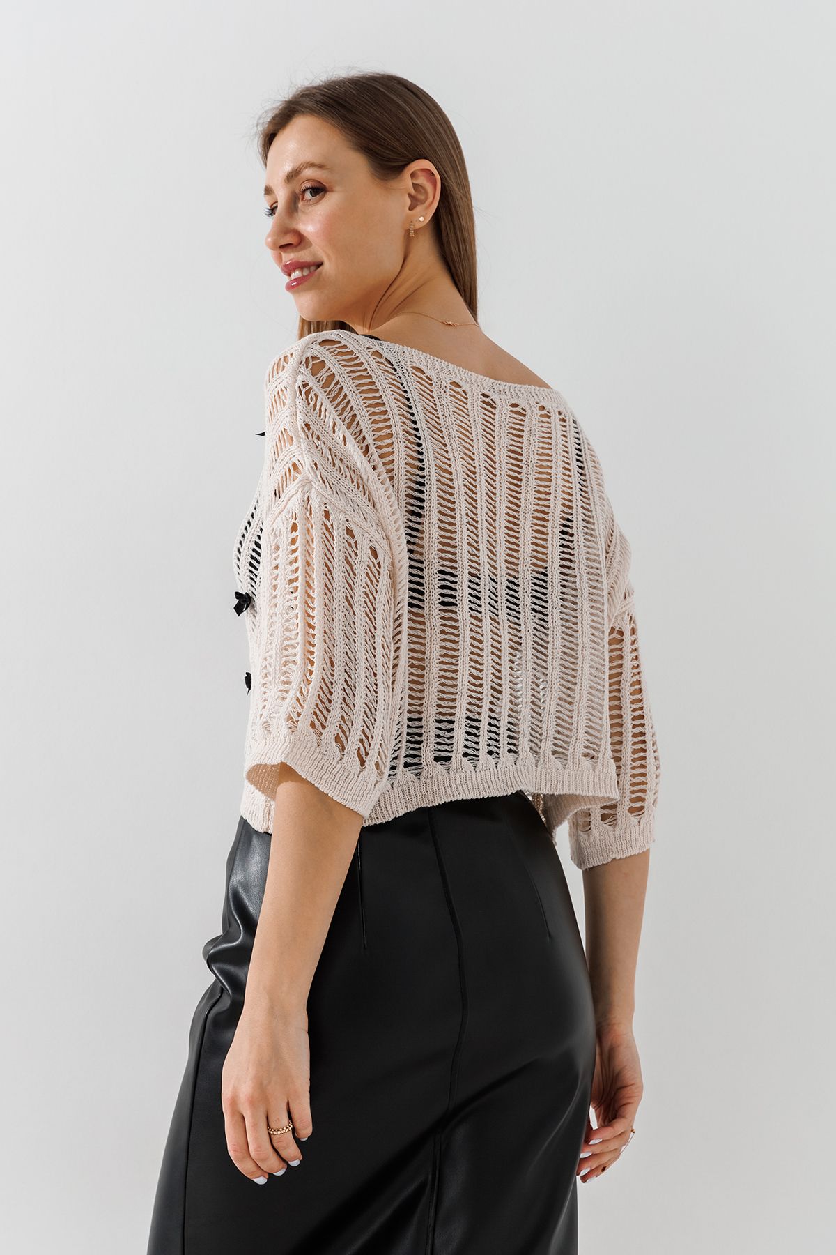Джемпер однотонный женский Park karon 8277 One Size Молочный  Фото №3