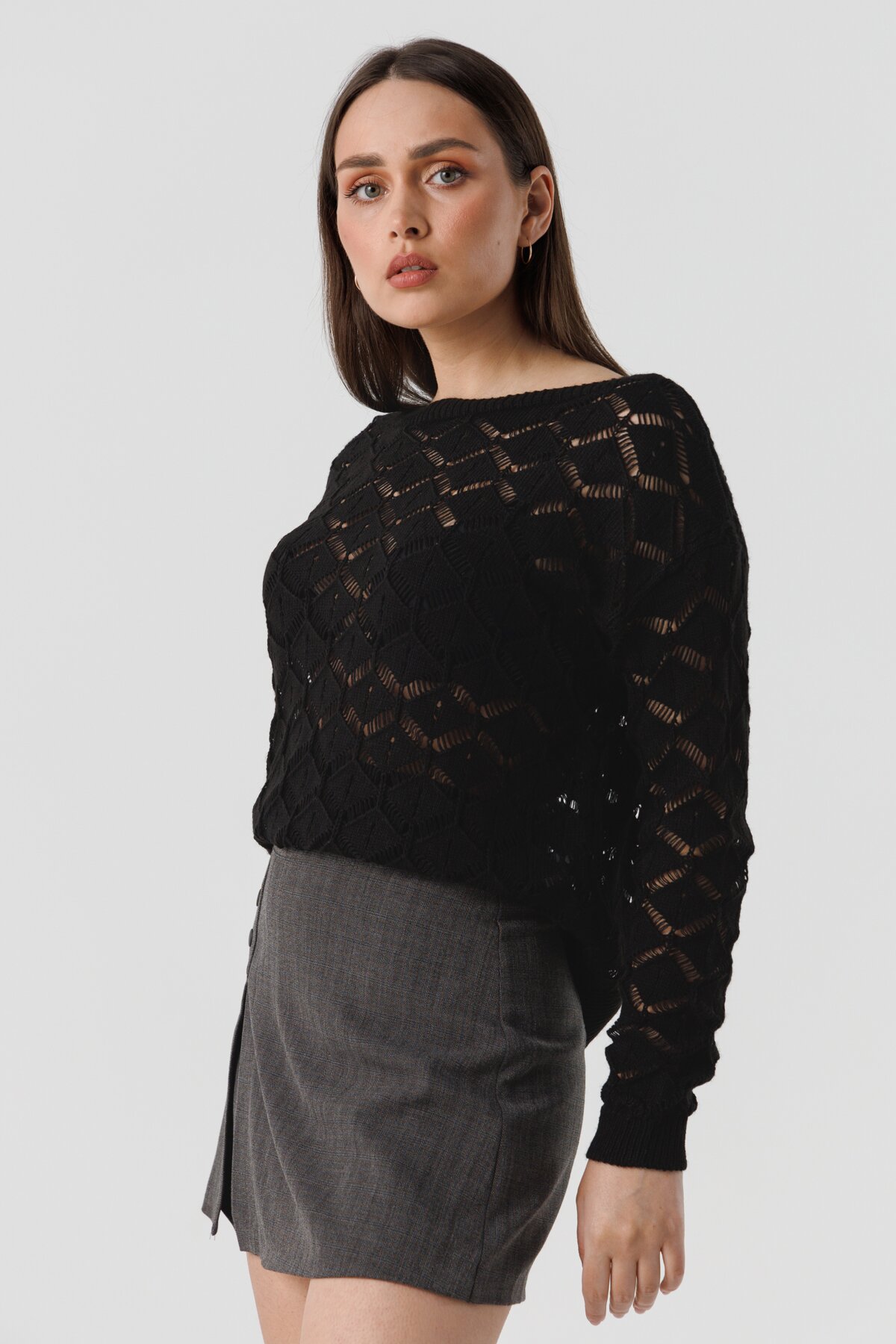 Джемпер однотонний жіночий Femme 2025 One Size Чорний (2000990221513D)  Фото №4