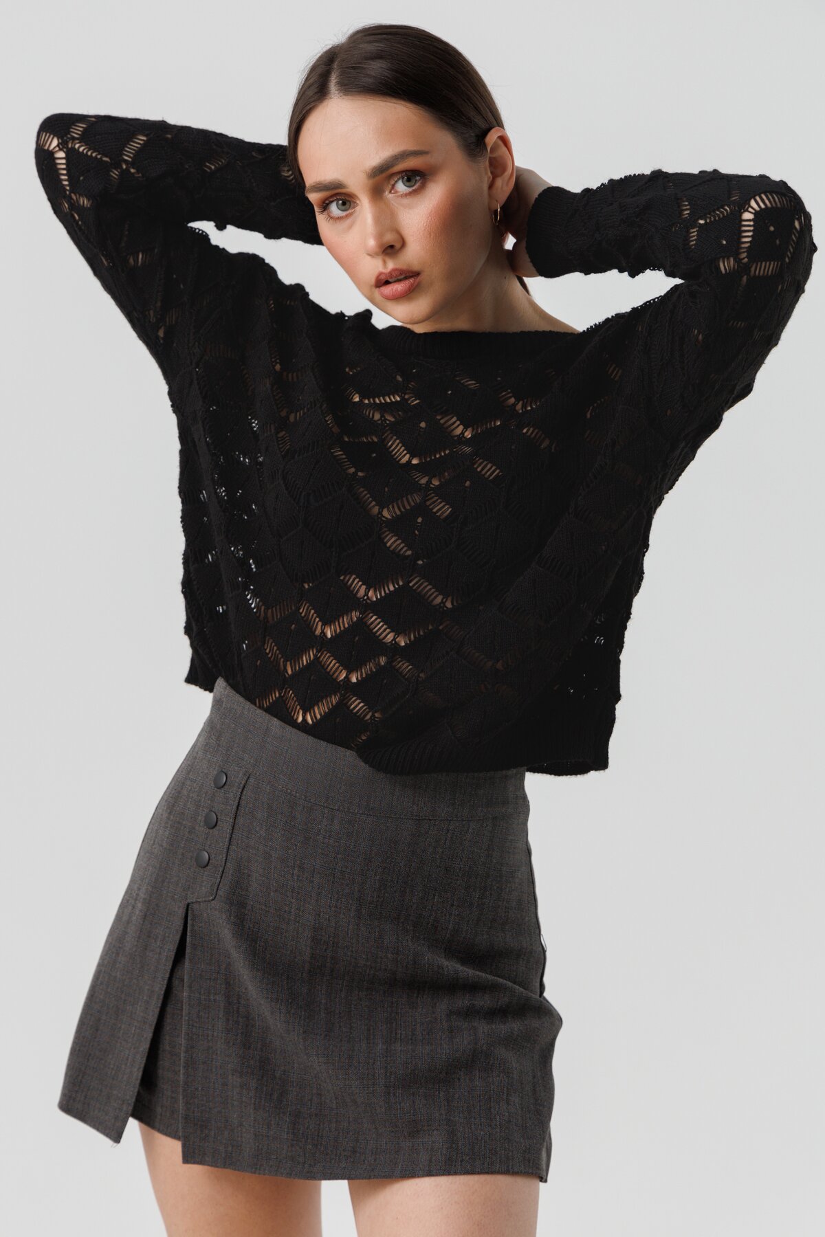 Джемпер однотонний жіночий Femme 2025 One Size Чорний (2000990221513D)  Фото №3