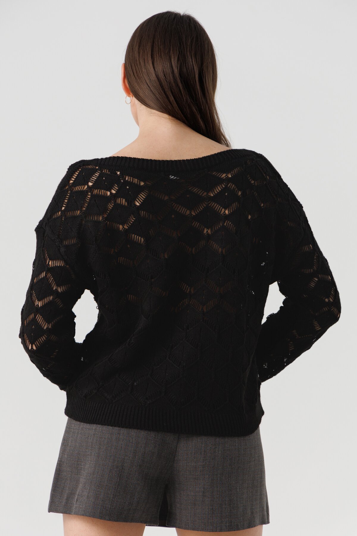 Джемпер однотонний жіночий Femme 2025 One Size Чорний (2000990221513D)  Фото №5
