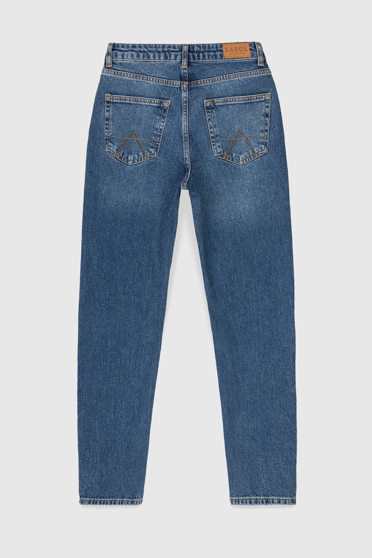 Джинсы однотонные Mom Fit женские D-655 34 Синий (2000990276254D)  Фото №9
