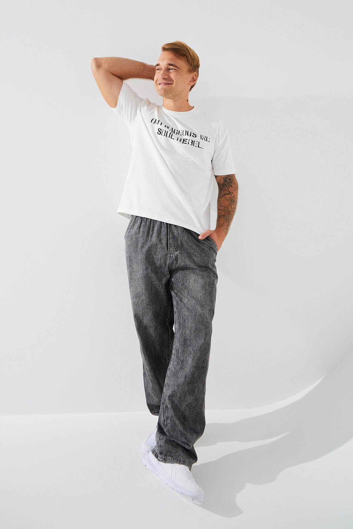 Джинси Baggy Fit чоловічі 8810 30 Світло-сірий (2000990567277D)  Фото №1