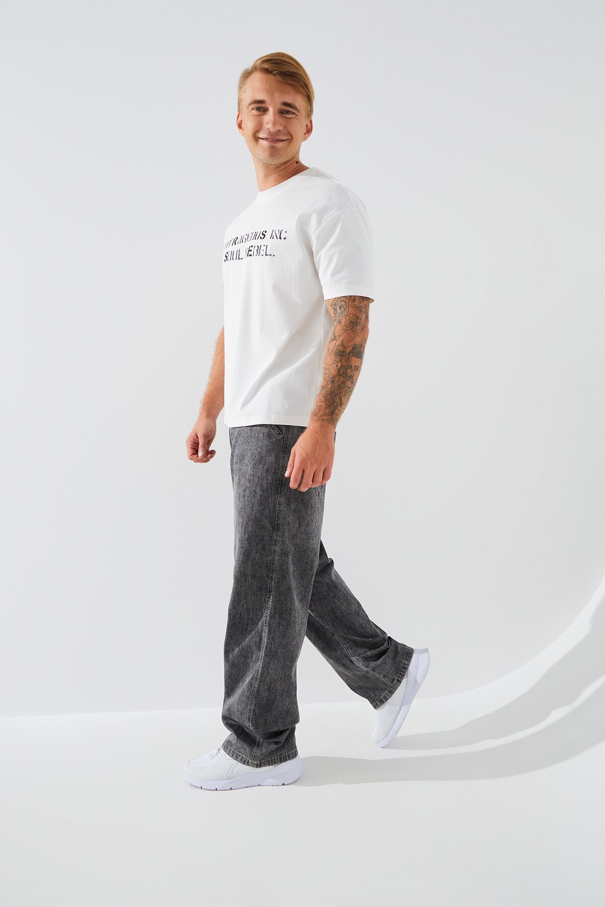 Джинси Baggy Fit чоловічі 8810 30 Світло-сірий (2000990567277D)  Фото №2