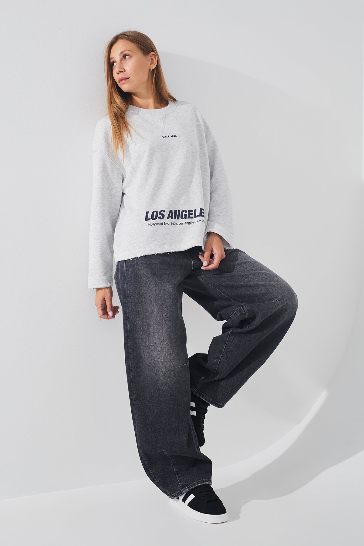 Джинси Baggy жіночі LAWA WTC02395 36 Графітовий  Фото №0