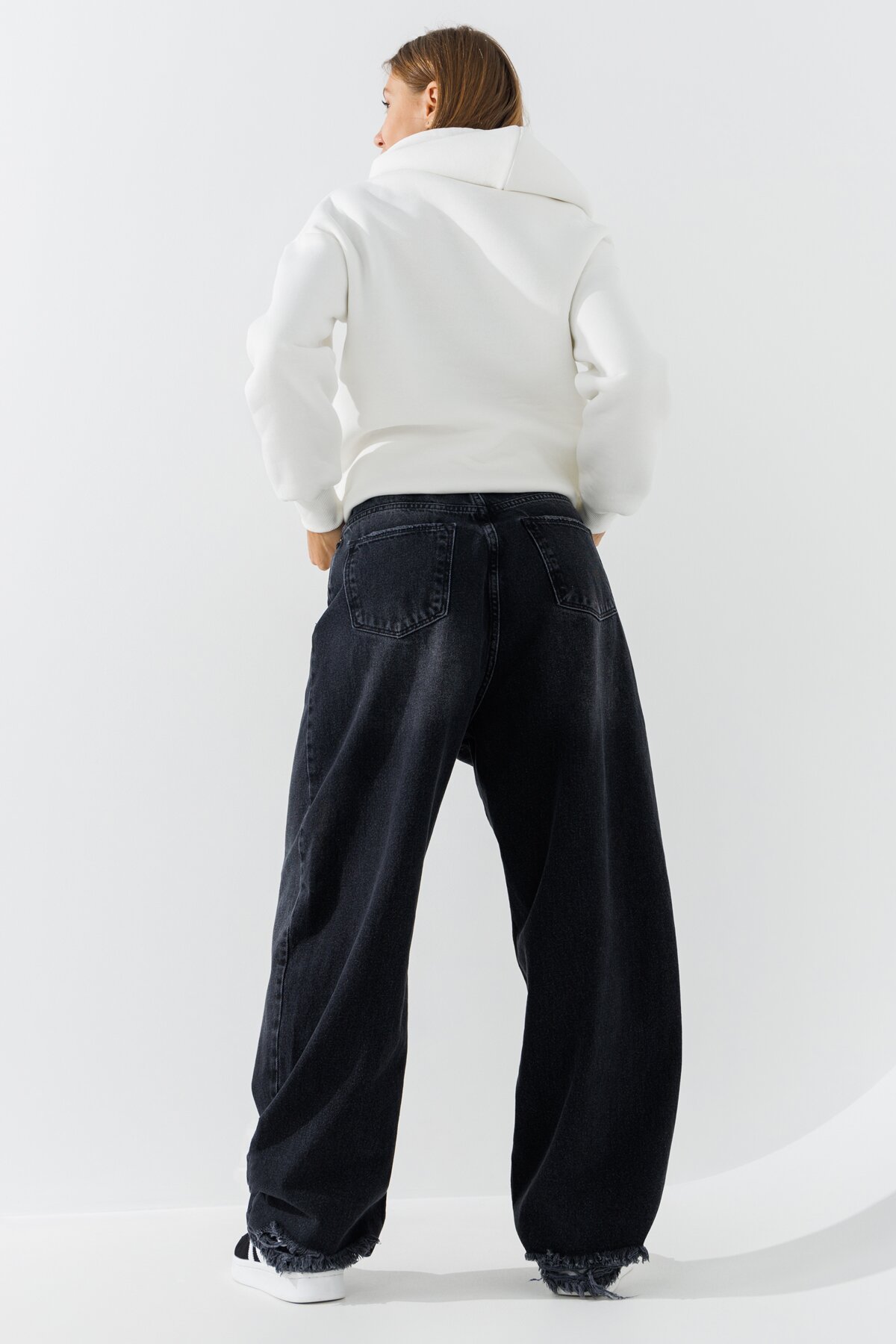 Джинсы Baggy женские Zeo Basic 4542 34 Темно-серый (2000990723604D)  Фото №3