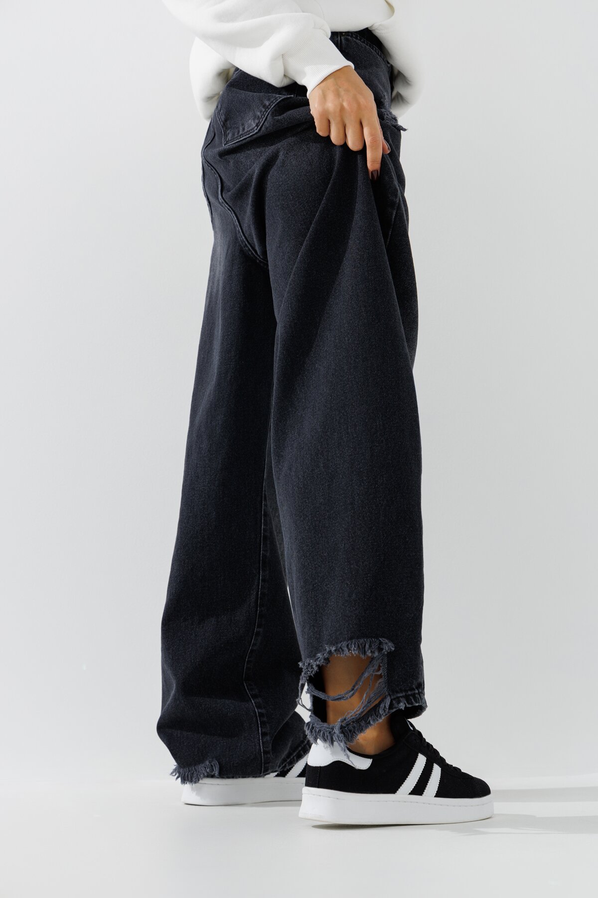 Джинсы Baggy женские Zeo Basic 4542 34 Темно-серый (2000990723604D)  Фото №1