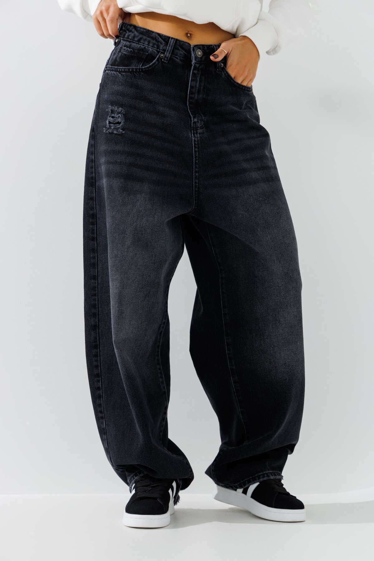 Джинсы Baggy женские Zeo Basic 4542 34 Темно-серый (2000990723604D)  Фото №0