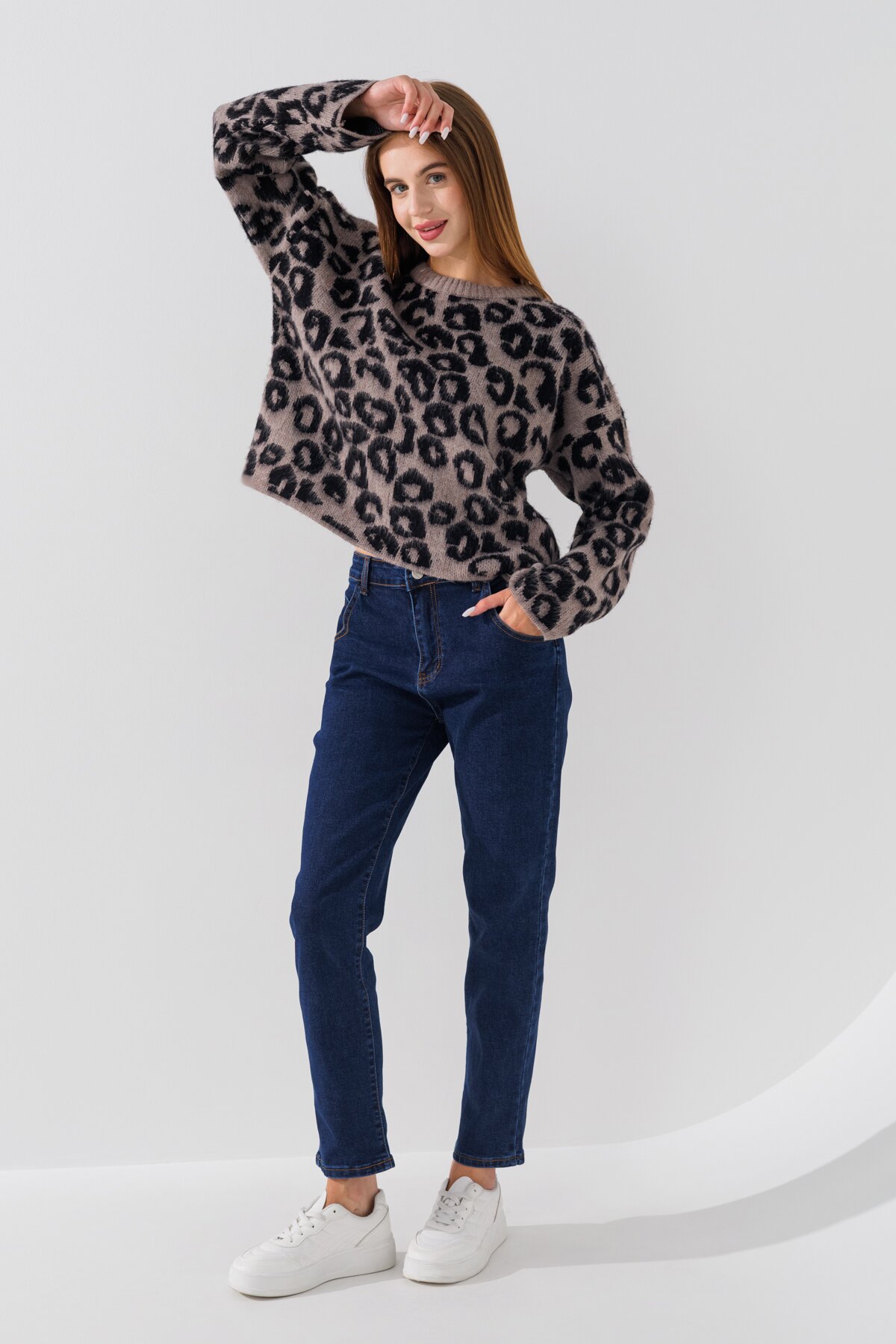 Джинсы Mom Fit женские 1302 28 Синий (2000990693396D)  Фото №2