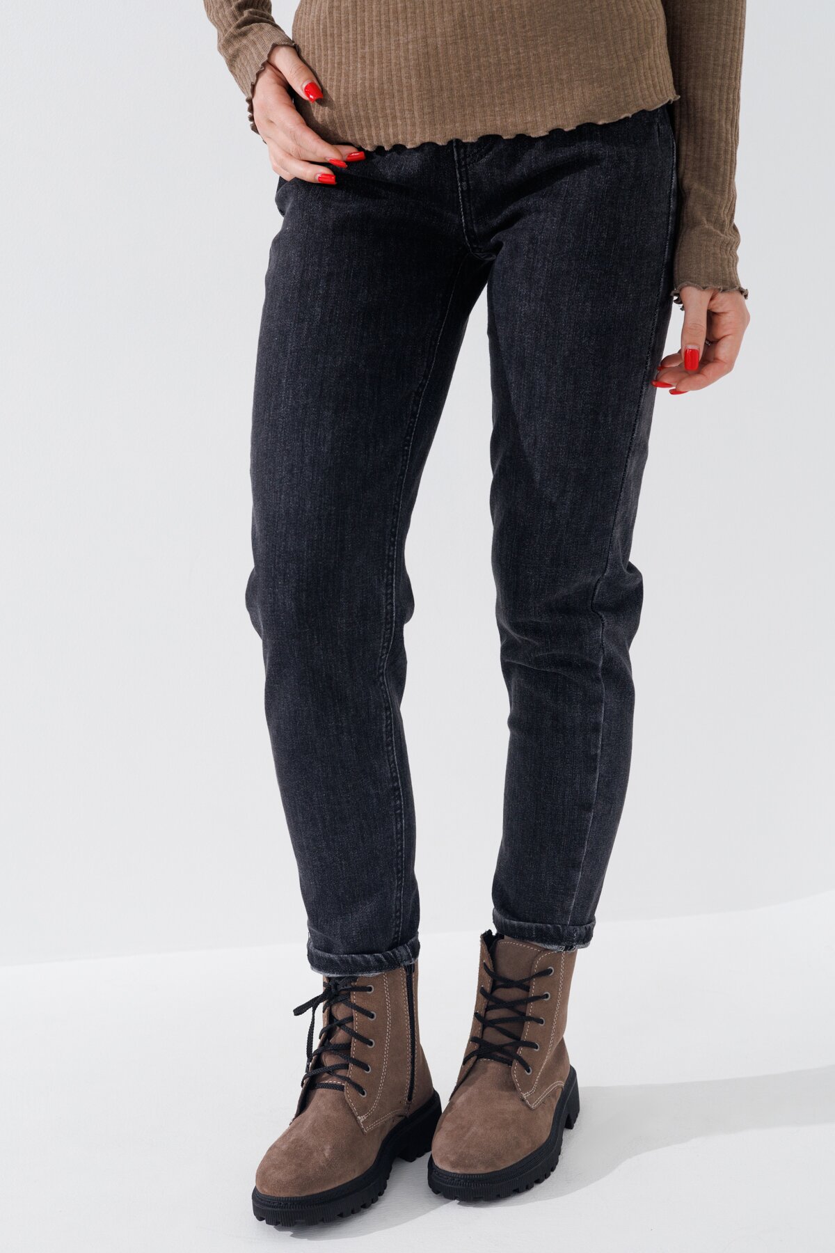 Джинсы Mom Fit женские 3019 25 Серый (2000990693457D)  Фото №0
