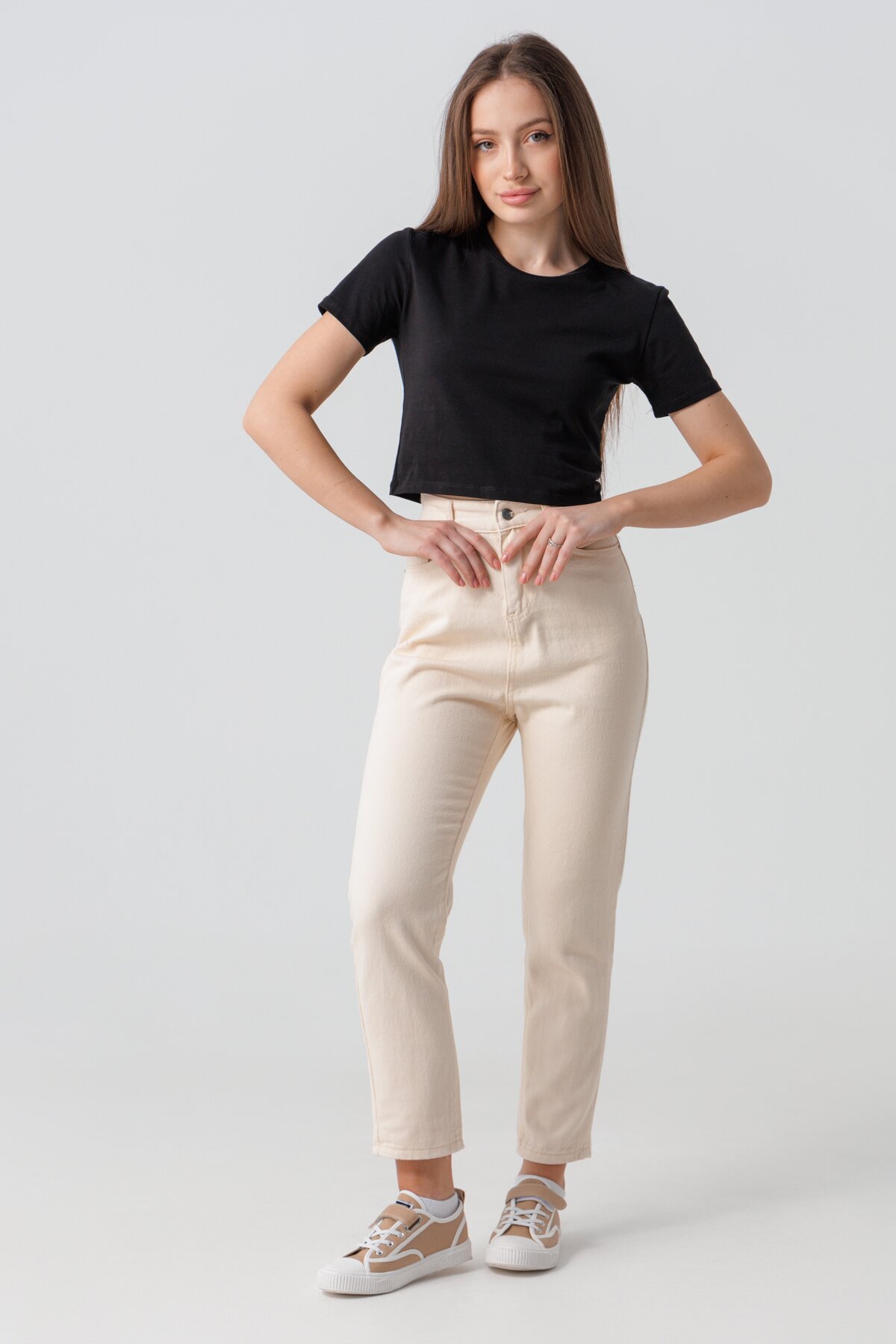 Джинси Mom Fit жіночі 801 XL Молочний (2000990501936S)  Фото №3