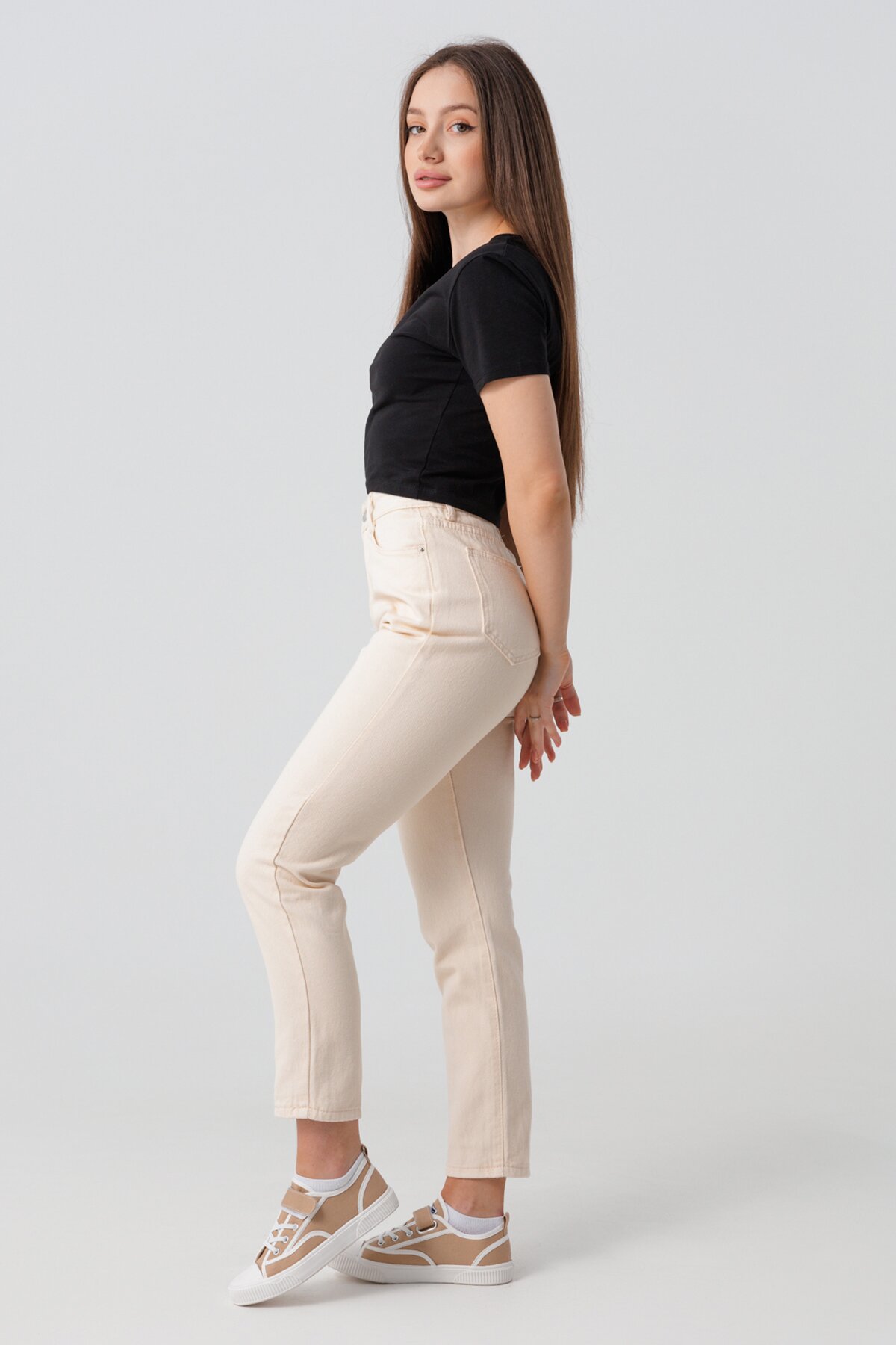 Джинси Mom Fit жіночі 801 XL Молочний (2000990501936S)  Фото №4