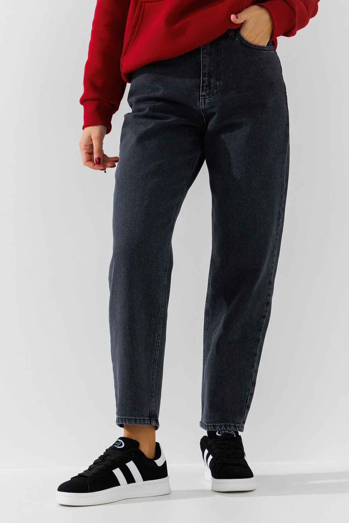 Джинси Mom Fit жіночі LAWA WBC02449 34 Графітовий  Фото №0