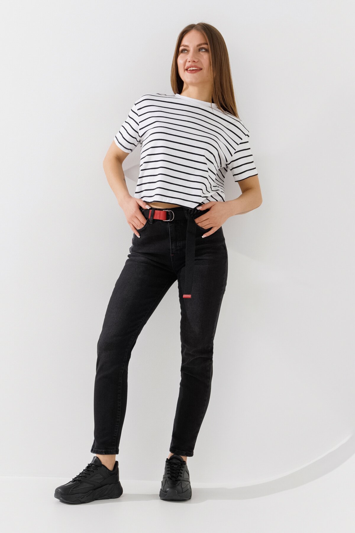 Джинсы Mom Fit женские Zeo Basic 2260 34 Черный  Фото №0