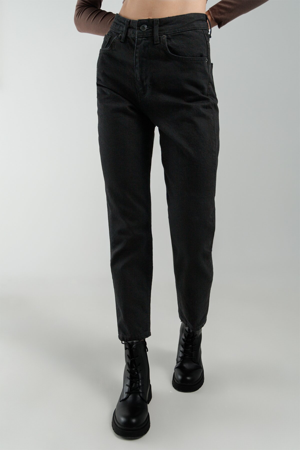 Джинси Mom Fit жіночі Zeo Basic 3933 baza 32 Чорний (2000990272591D)  Фото №0