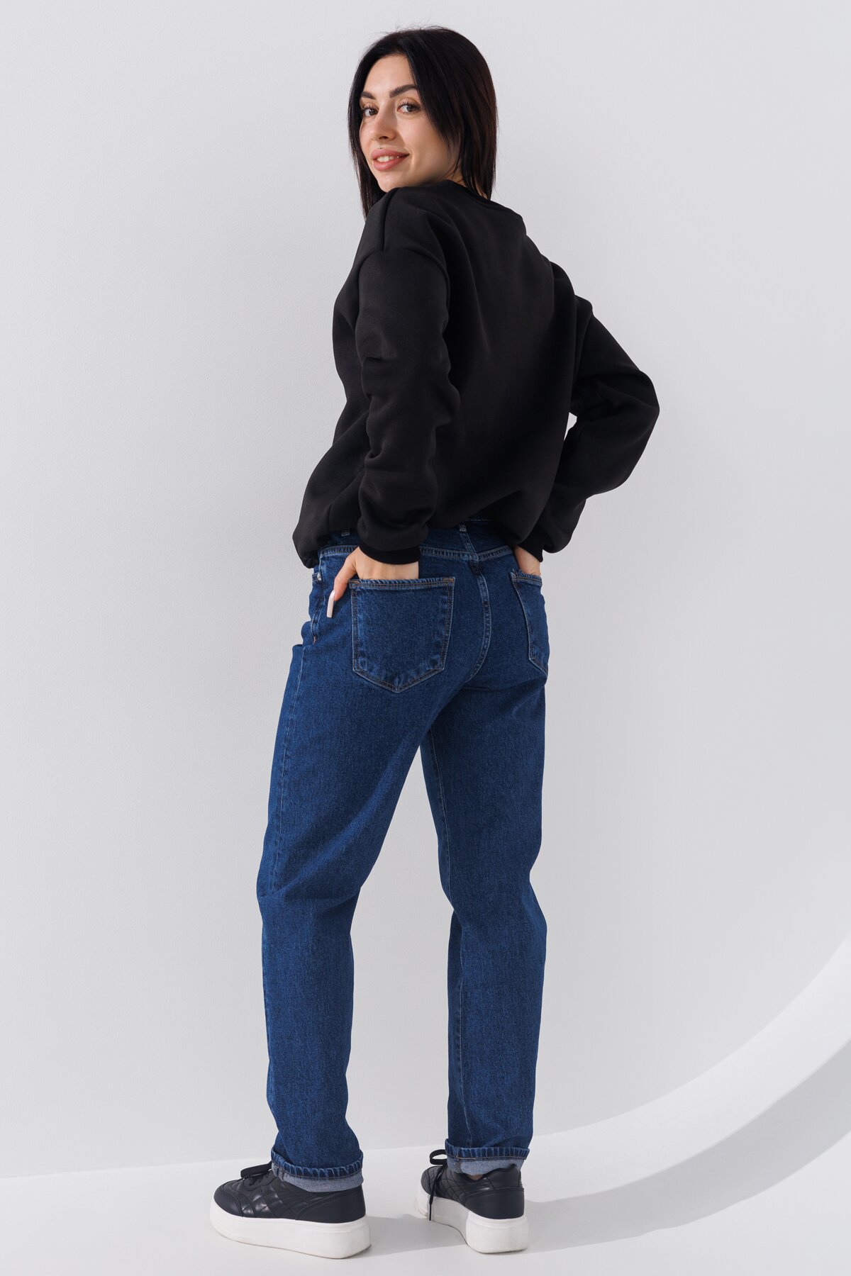 Джинси Mom Fit жіночі Zeo Basic 3940-1 34 Синій (2000990723703D)  Фото №3
