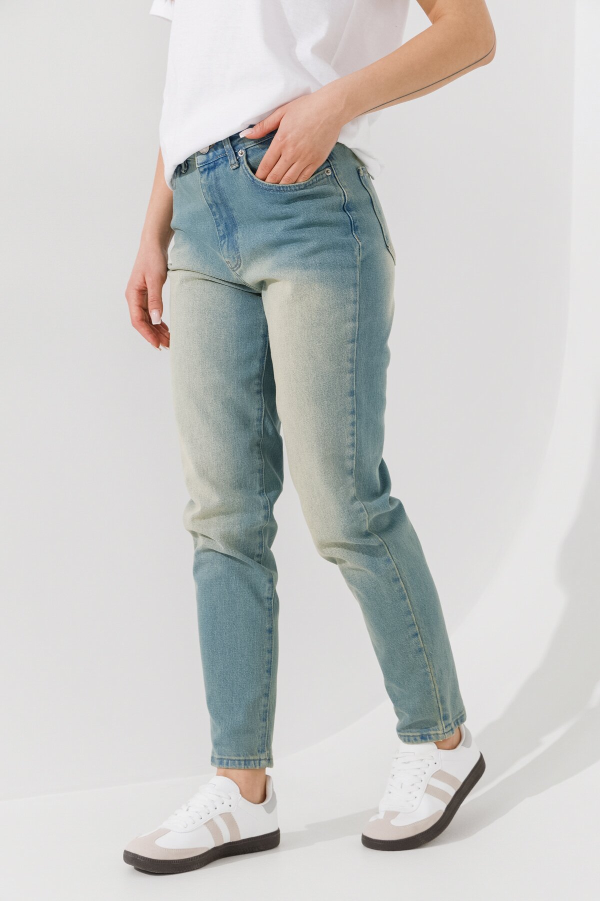 Джинсы Mom Fit женские Zeo Basic 4155 34 Синий  Фото №1