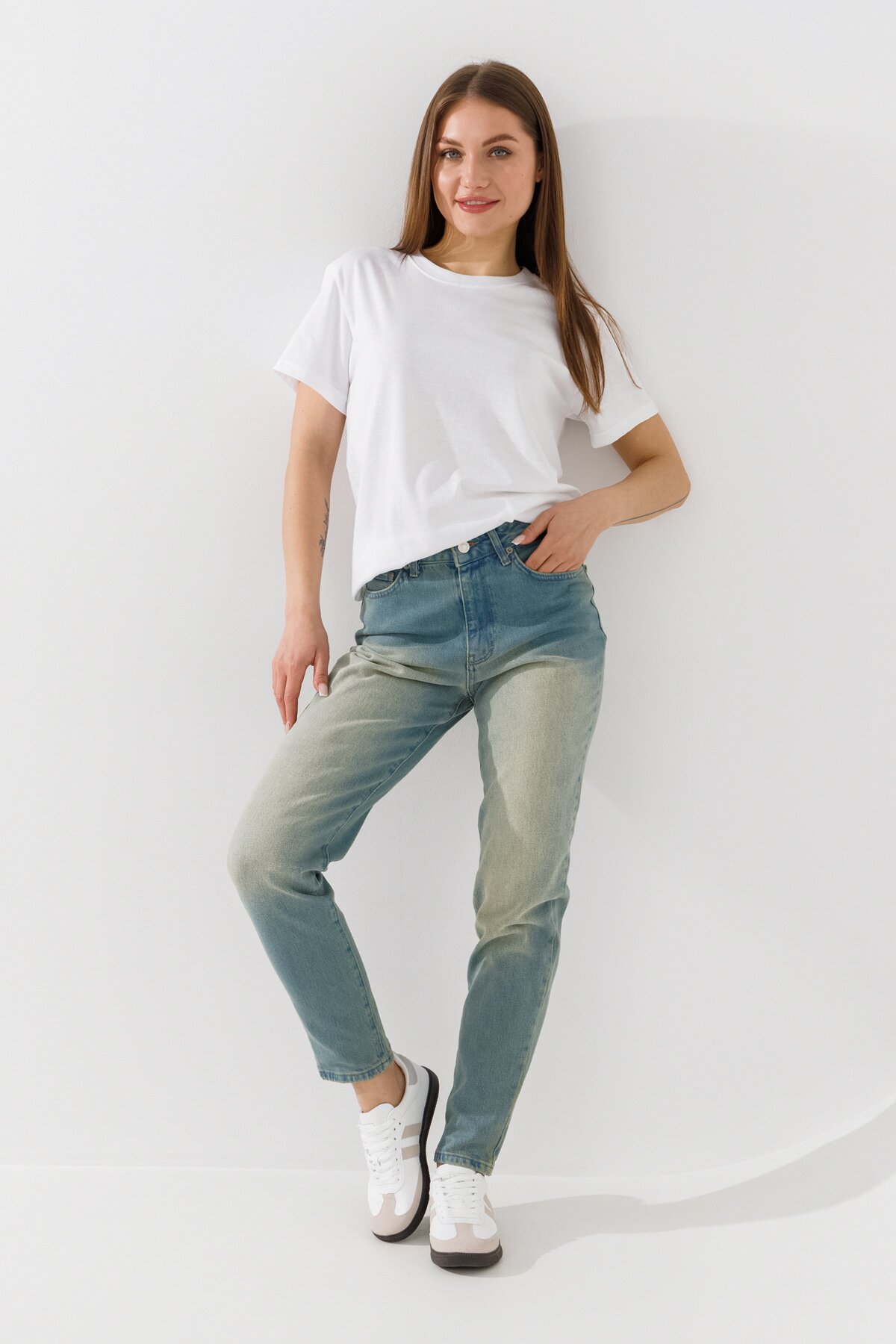 Джинсы Mom Fit женские Zeo Basic 4155 34 Синий  Фото №0