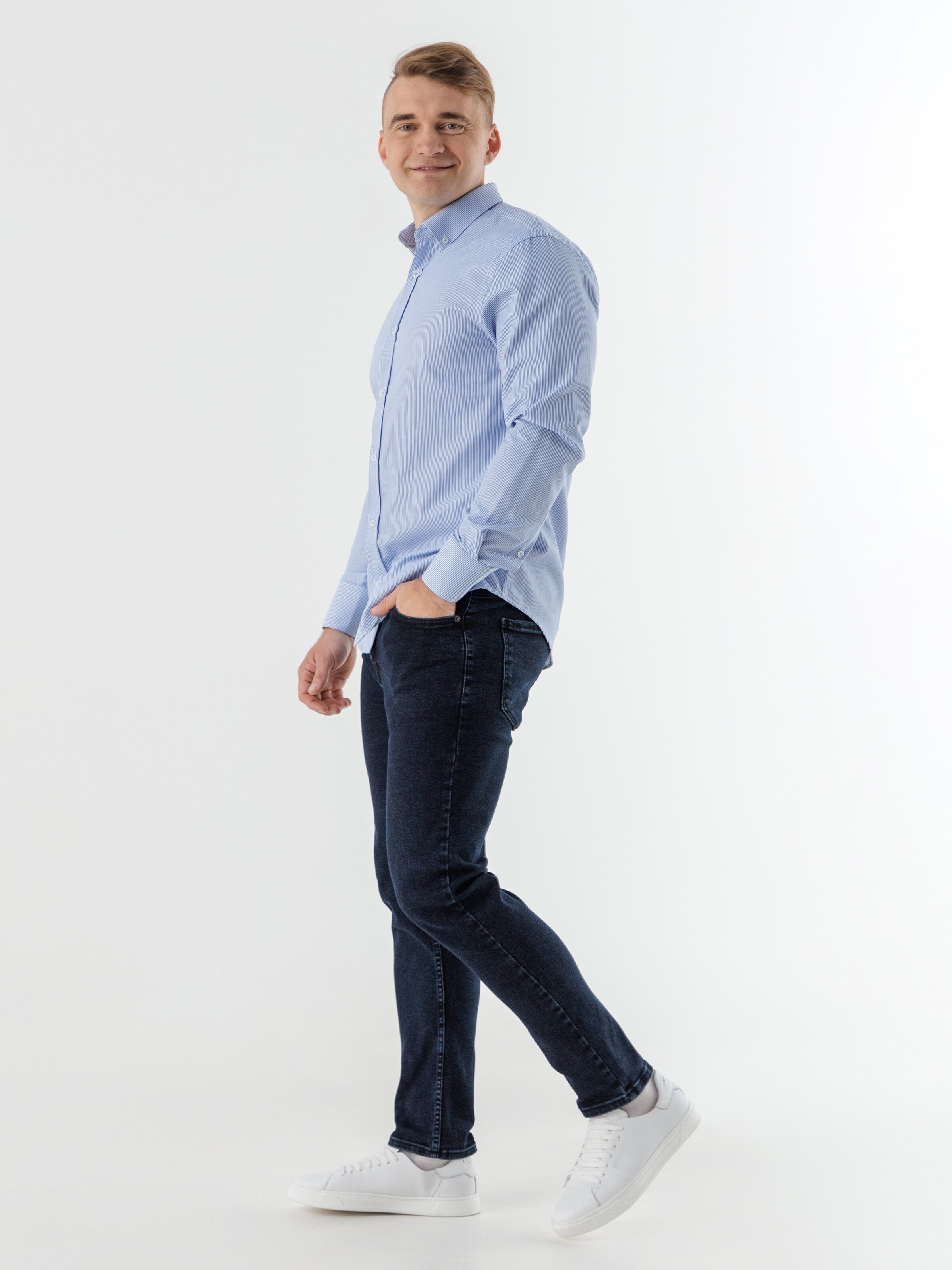 Джинсы Slim Fit мужские Blackwan BW-232 34 Темно-синий (2000990505354D)  Фото №2